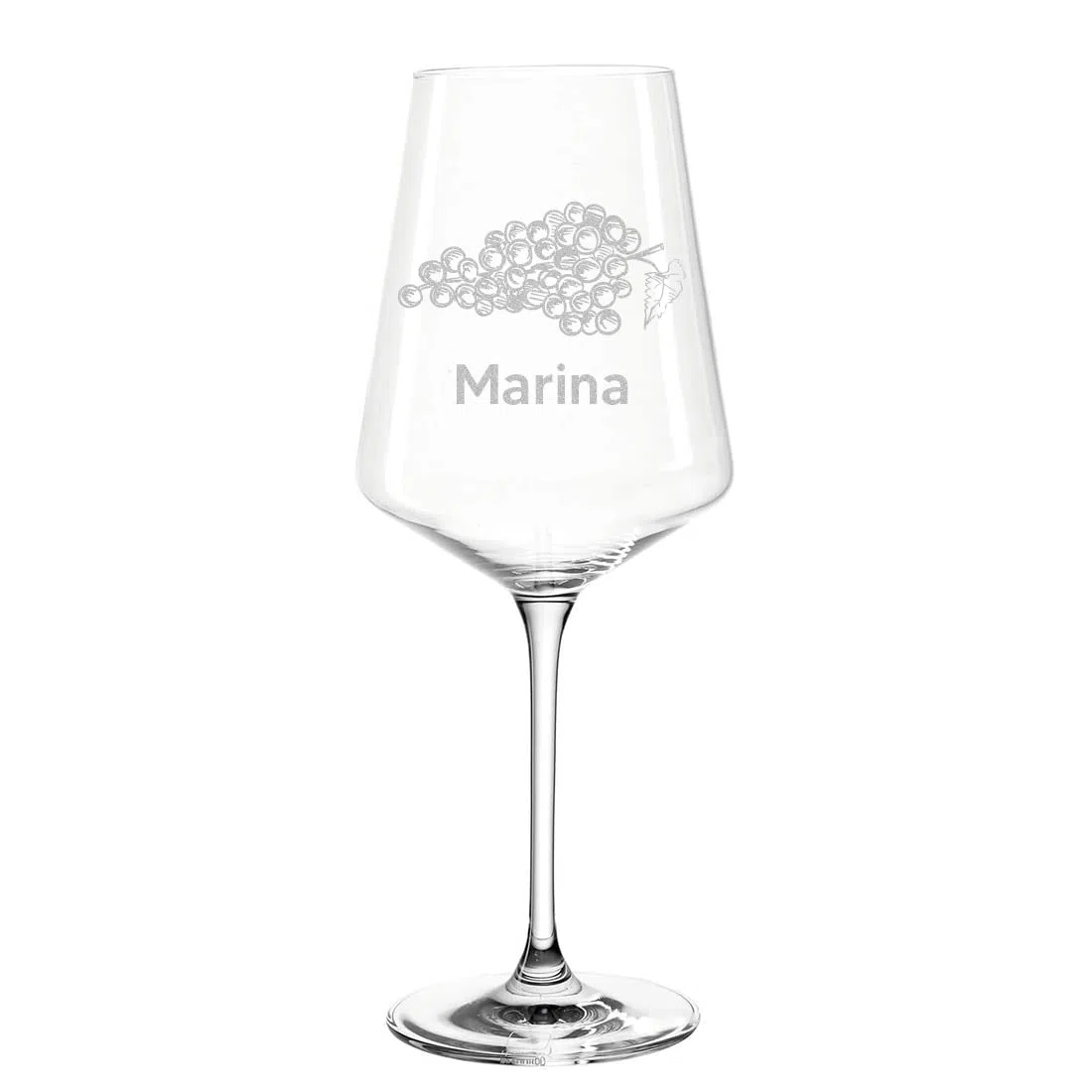 4-tlg Wein Geschenkset mit Gravur - Motiv Trauben - personalisiert - Inhalt 2x Weingläser 560 ml, 1x Holzkiste, 1x Rotweinflasche 700 ml - Weißwein - DIY - Frauen, Männer - wine, glass, gift