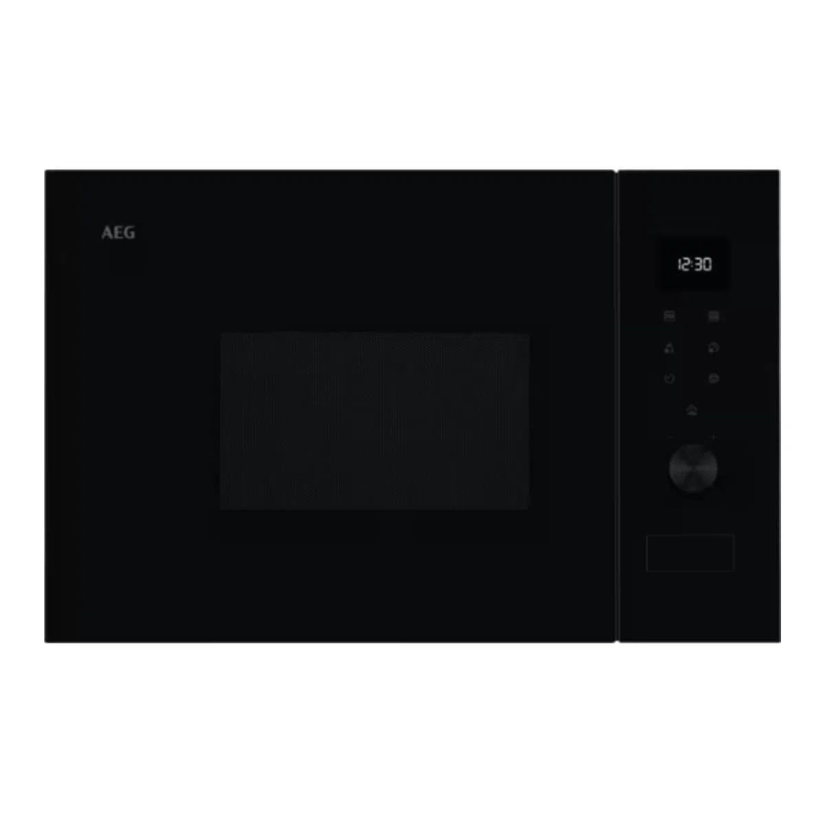 AEG OS5MG20EB Einbau-Mikrowelle, 20 l, 800 W, Grillfunktion, LED-Display, elektronische Öffnung, Schwarz mit Edelstahl-Finish, Anti-Fingerabdruck