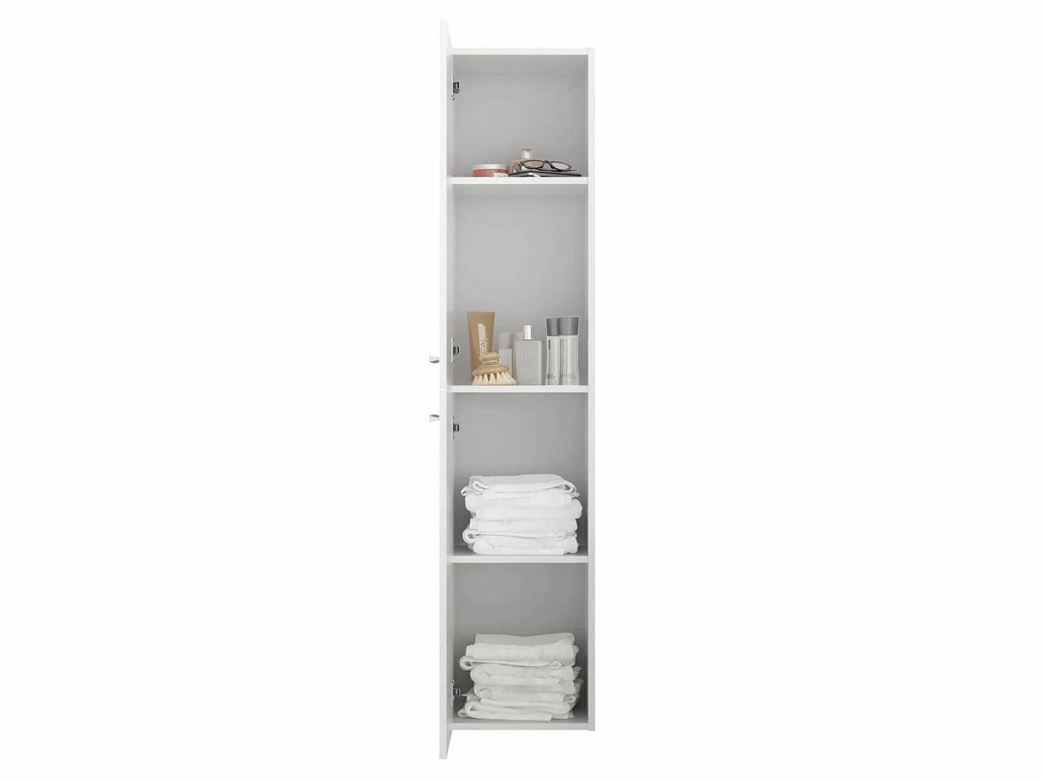 Sieper I Badmöbel Set Libato, Doppelwaschtisch mit Unterschrank 120 x 50 cm, Hochschrank und Badspiegel I Weiß