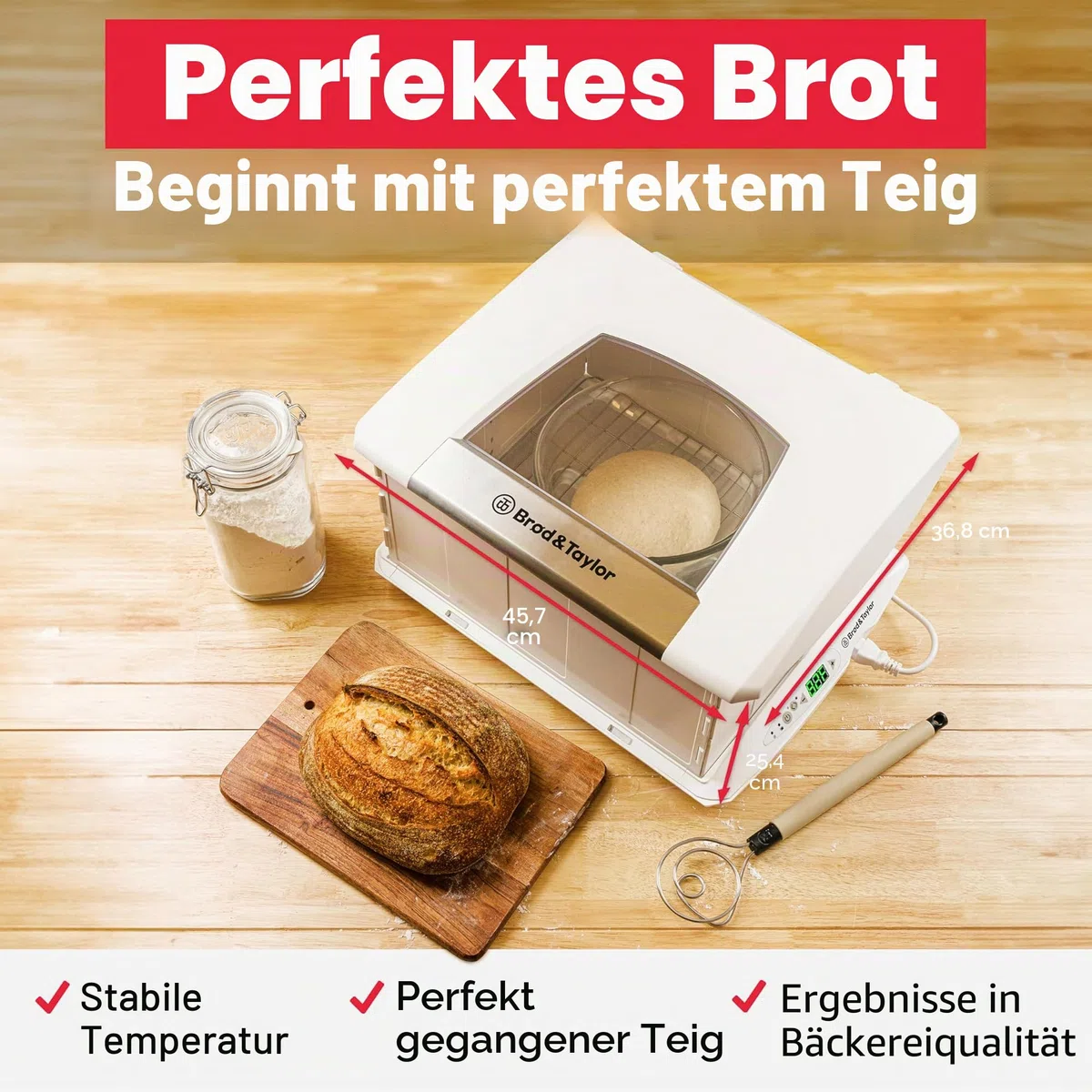 Brod and Taylor Regal-Set, Edelstahl Proofer and Slow Cooker weiß