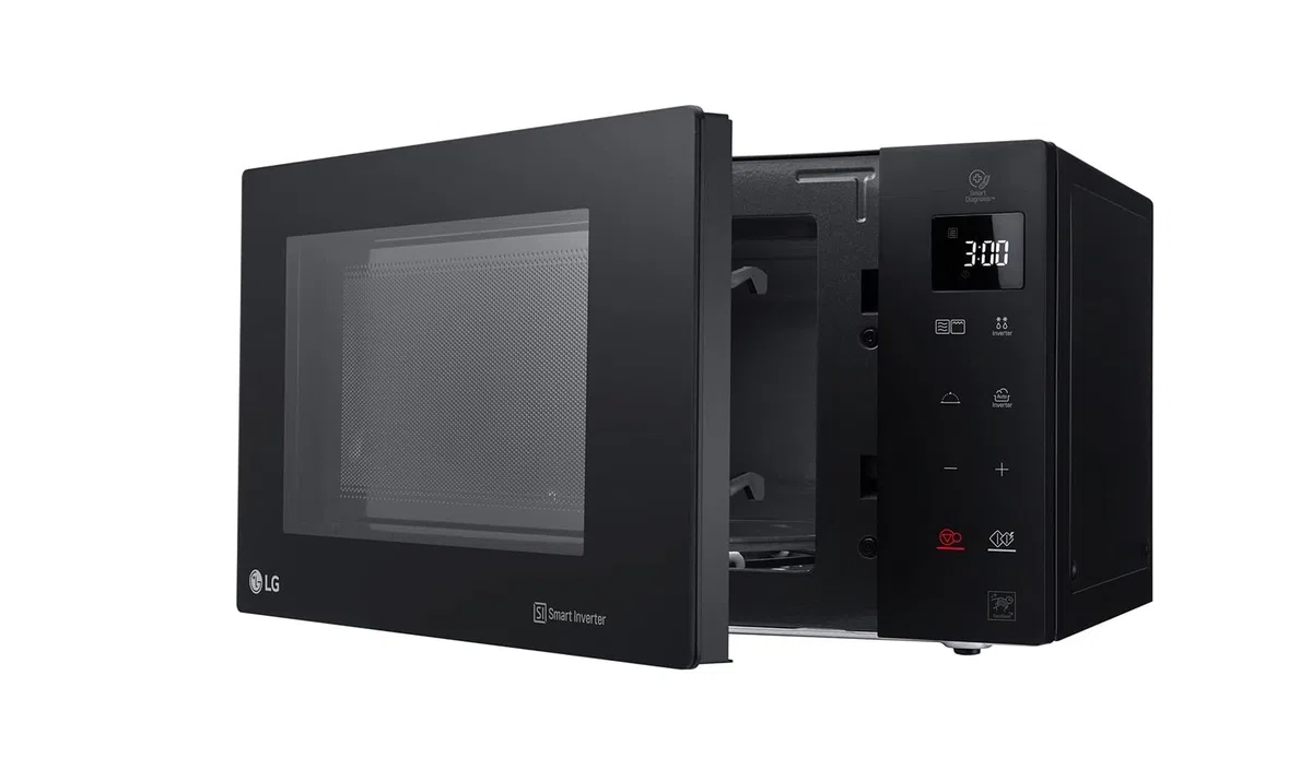LG MH7235GPS Mikrowelle Smart Inverter mit Quarzgrill, 32 Liter, 1200 W, Automatikprogramme, 5 Leistungsstufen, inklusive Mikrowellenteller Crispy - Schwarz Rauch