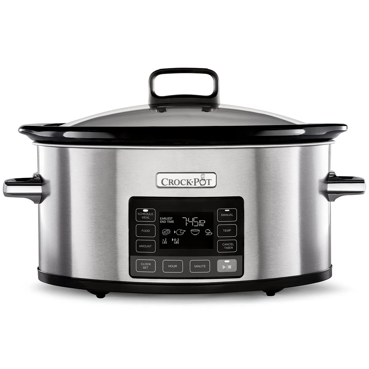 Crockpot TimeSelect digitaler Schongarer | 5,6 l (7+ Personen) | mit programmierbarem Timer und digitaler Anzeige | Warmhaltefunktion | Edelstahl [CSC066X]