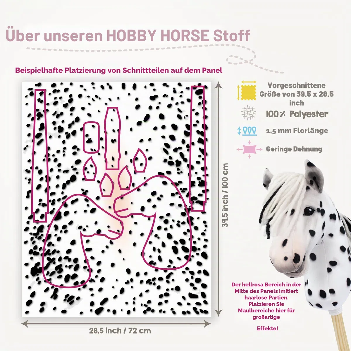 kullaloo Bastelset für Hobby-Pferde zum Selbermachen: Machen Sie ein Leoparden-Pony mit Halfter und Leinen. Inklusive Schnittmuster mit PES- und SVG-Dateien