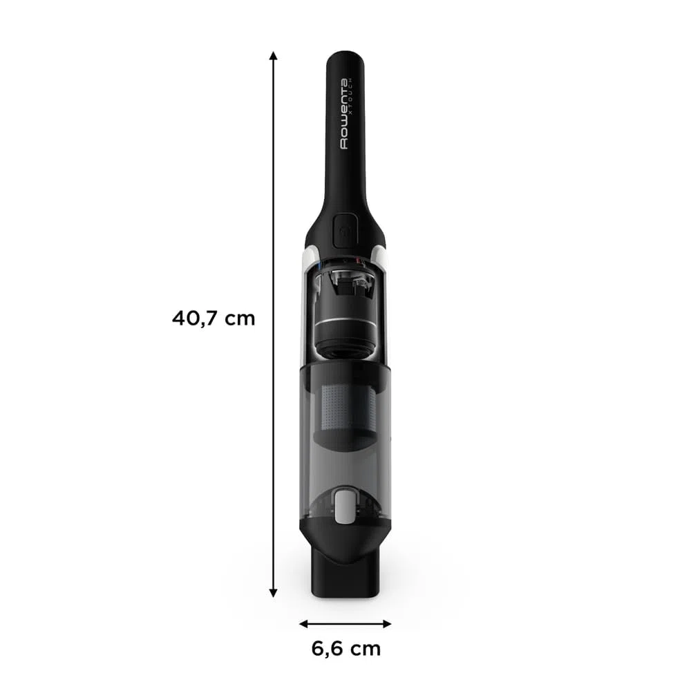 Rowenta X-Touch Handstaubsauger kabellos, inkl. kleiner Bürste und Fugendüse, optimale Saugleistung, kompakt und leicht, 0,6, kg, Digitalmotor, Lade- und Aufbewahrungsstation, schwarz, AC9736