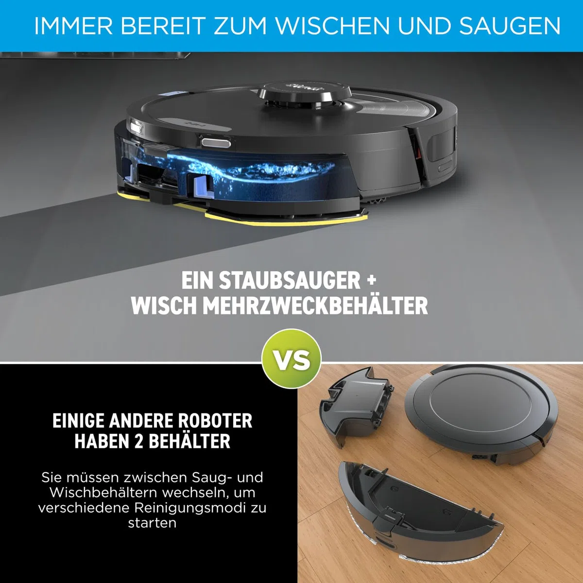 Shark Matrix Plus 2-in-1 selbstentleerter Wisch- & Saugroboter mit LiDAR Home Mapping & Kantenreinigung, für Teppiche, Hartböden & Tierhaare, Anti-Allergen, selbstaufladend, WiFi/App, Schwarz