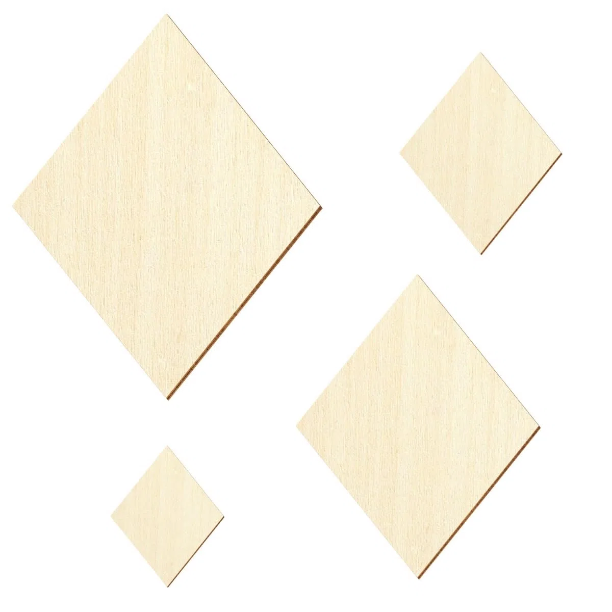Holz Raute Rhombus - Deko Basteln 3-50cm, Größe:25cm, Pack mit:25 Stück