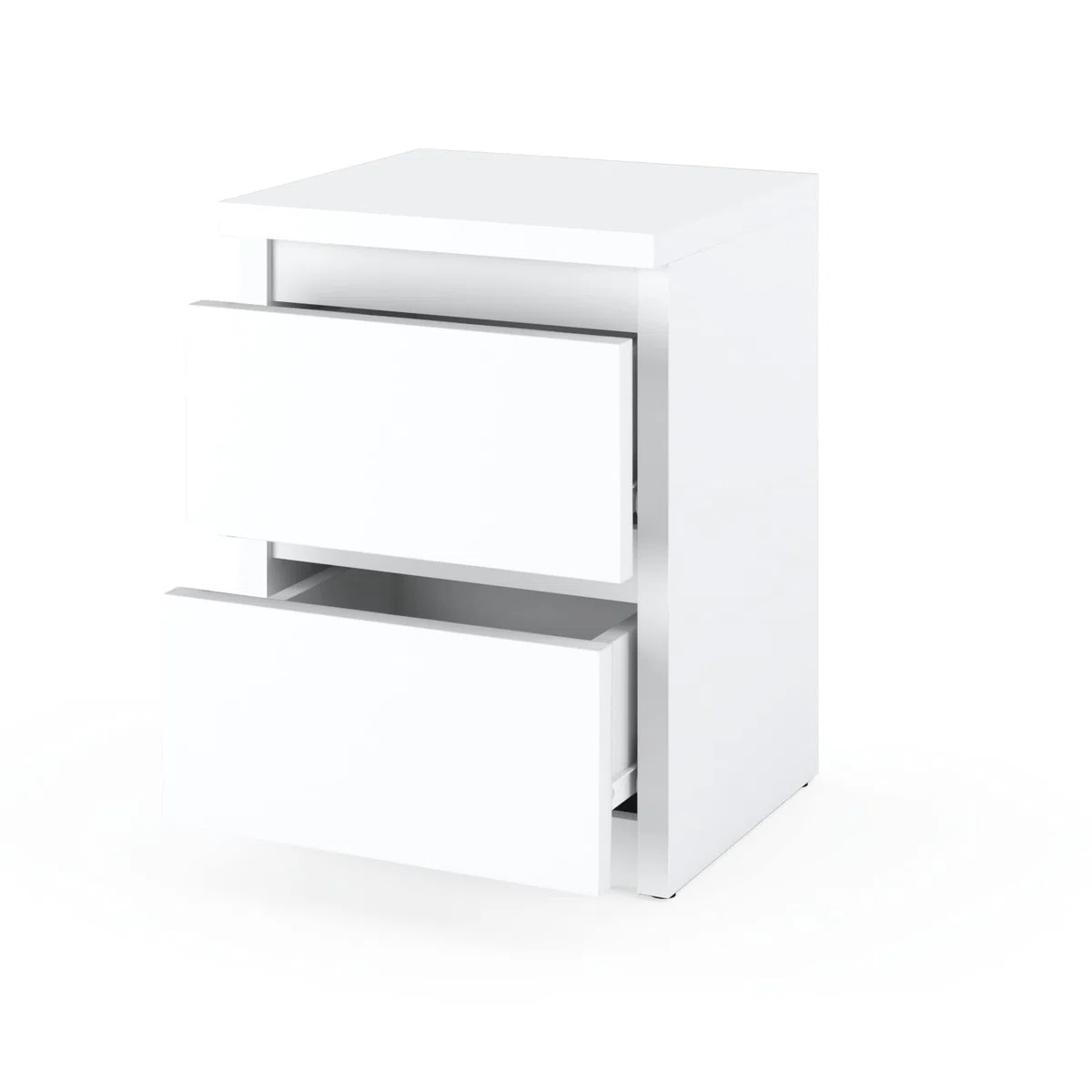 MRBLS_HOME Nachttisch 2er Set Nachtschrank Nachtkommode Modern Möbel mit Schubladen Kommode Holz Schubladenschrank für Ihr Schlafzimmer (Weiß Matt) – 30 x 43 x 32,5 cm (B/H/T)