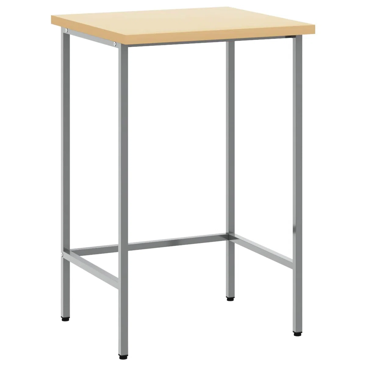 vidaXL Ecktisch Grau 55 x 55 x 85 cm Stahl und hochwertiges Holz, Verstellbare Füße, moderner Ecktisch, quadratisch, stylisches Möbel, platzsparend für Wohnzimmer
