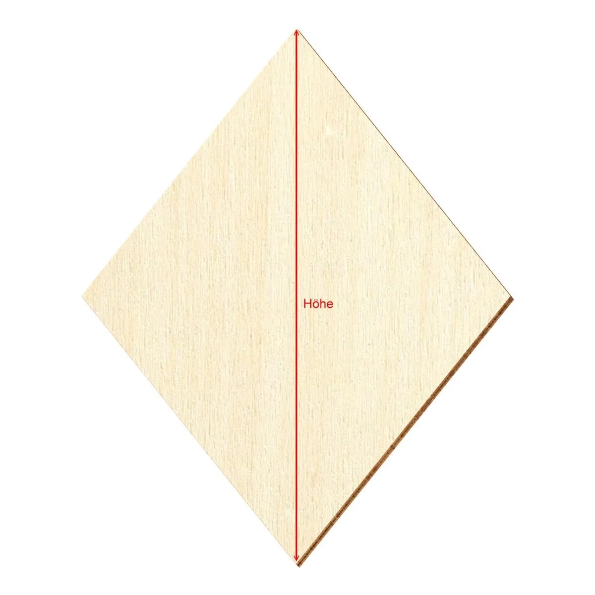 Holz Raute Rhombus - Deko Basteln 3-50cm, Größe:25cm, Pack mit:25 Stück