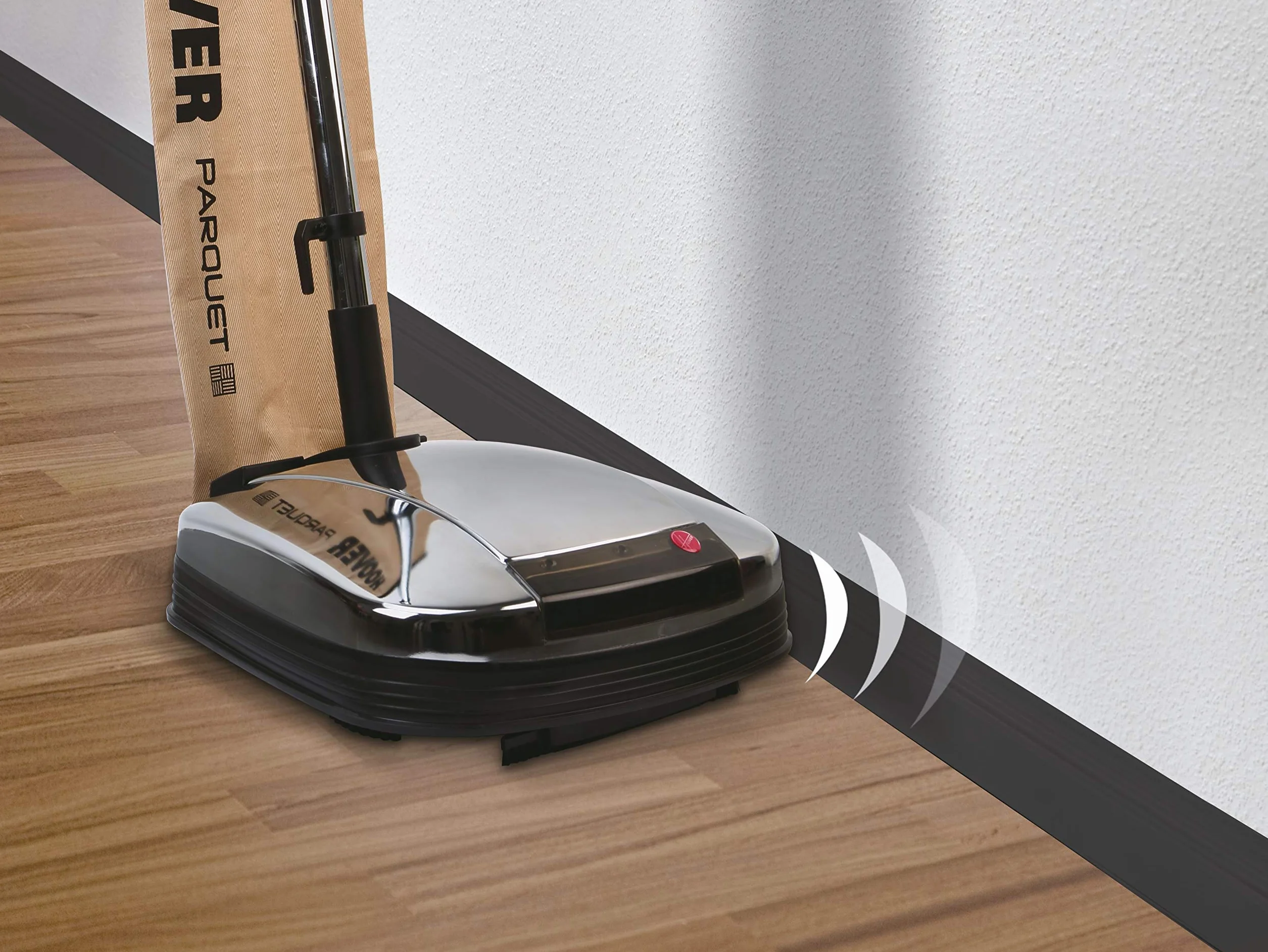 Hoover POLIERER Saugbohner – Bohnermaschine mit Absaugfunktion zum Hartböden und Parkett polieren – inkl. je 3x Bürstenscheiben, Filz- und Wollpolierscheiben – mit wiederverwendbarem 3 L Staubbeutel
