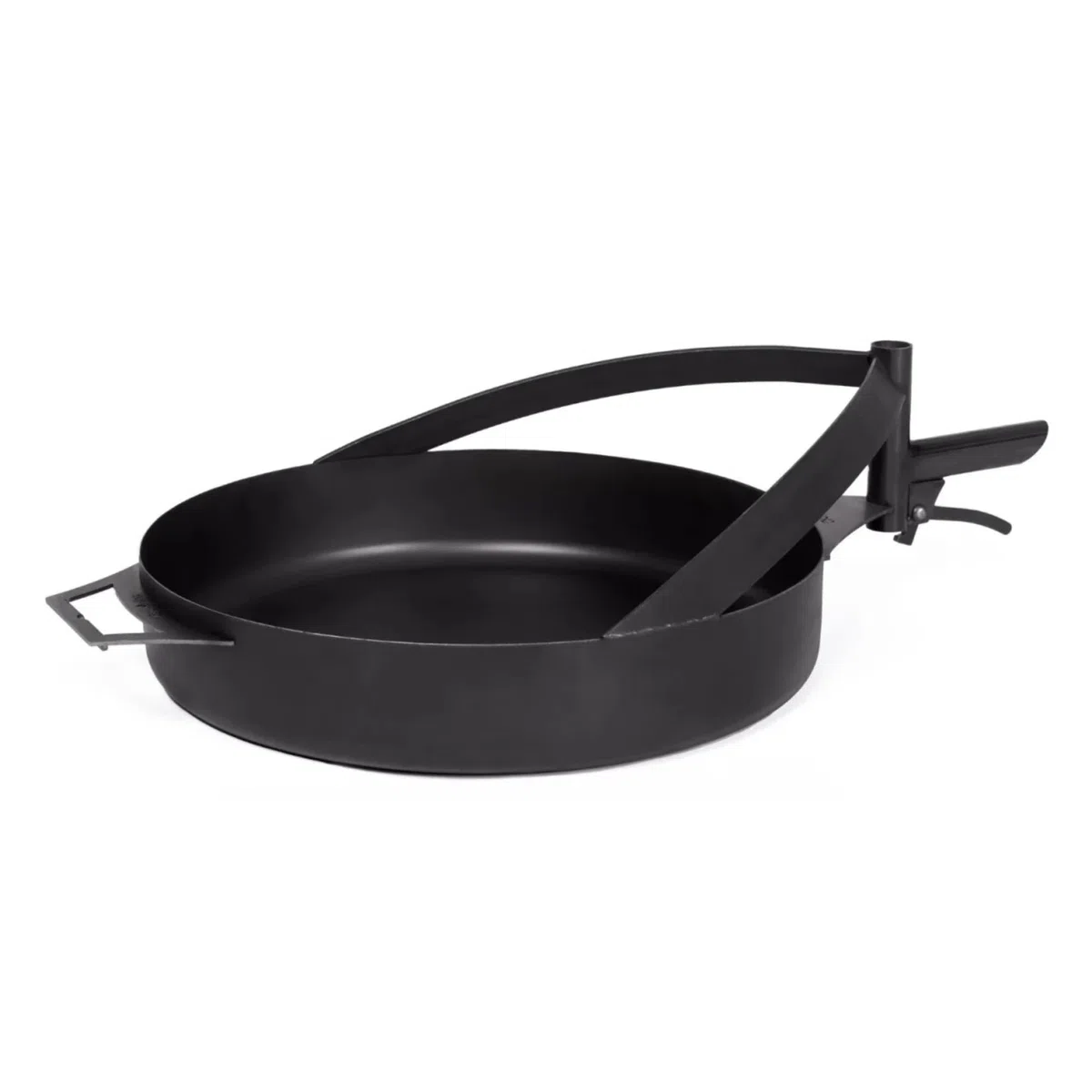 BENE ON FIRE Feuerschalen Grillpfanne Ø 50 cm mit Griff | Stahlpfanne schwarz 6,2 kg hitzebeständig stabil | zum Braten Rösten über offenem Feuer | Zubehör Feuerschalen Arizona Washington