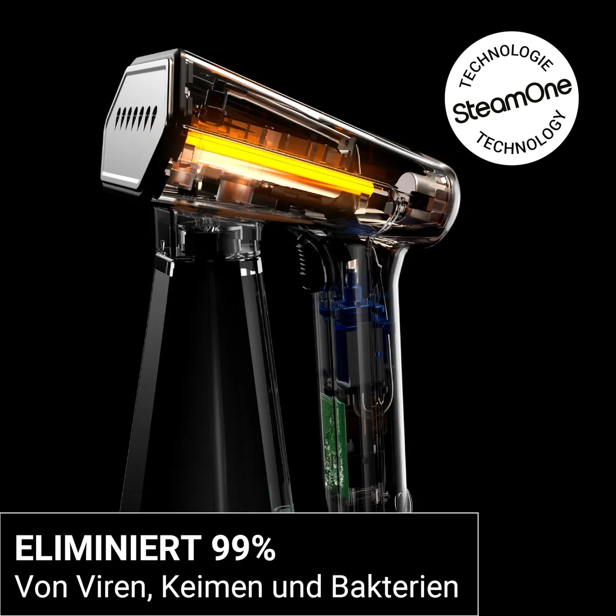 SteamOne Snomad Steamer Dampfglätter Portabel Schwarz 2000W - 400ml | Portabler Steamer Snomad, 2000W, Tank 400ml, 27min Laufzeit, Einsatzbereit in 40s, Bürste Inklusive, EUSN400B