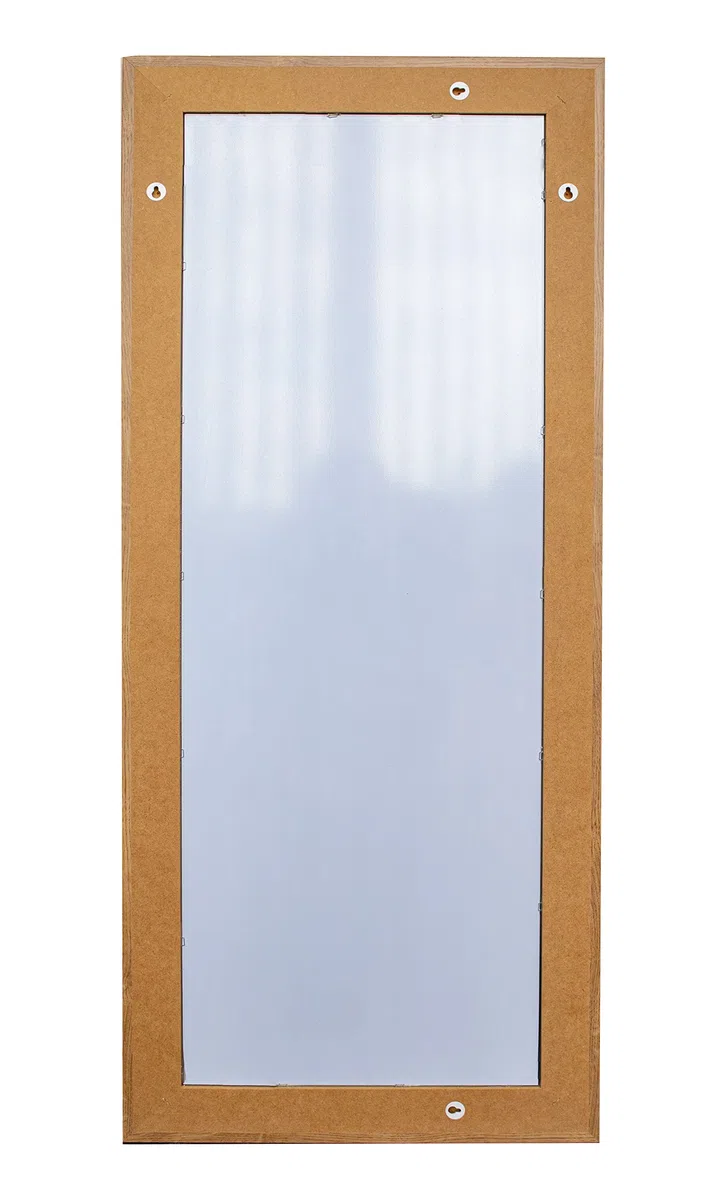 BD ART Wandspiegel Dekorativ Garderobenspiegel Ganzkörperspiegel 150x50cm Bernstein Eiche