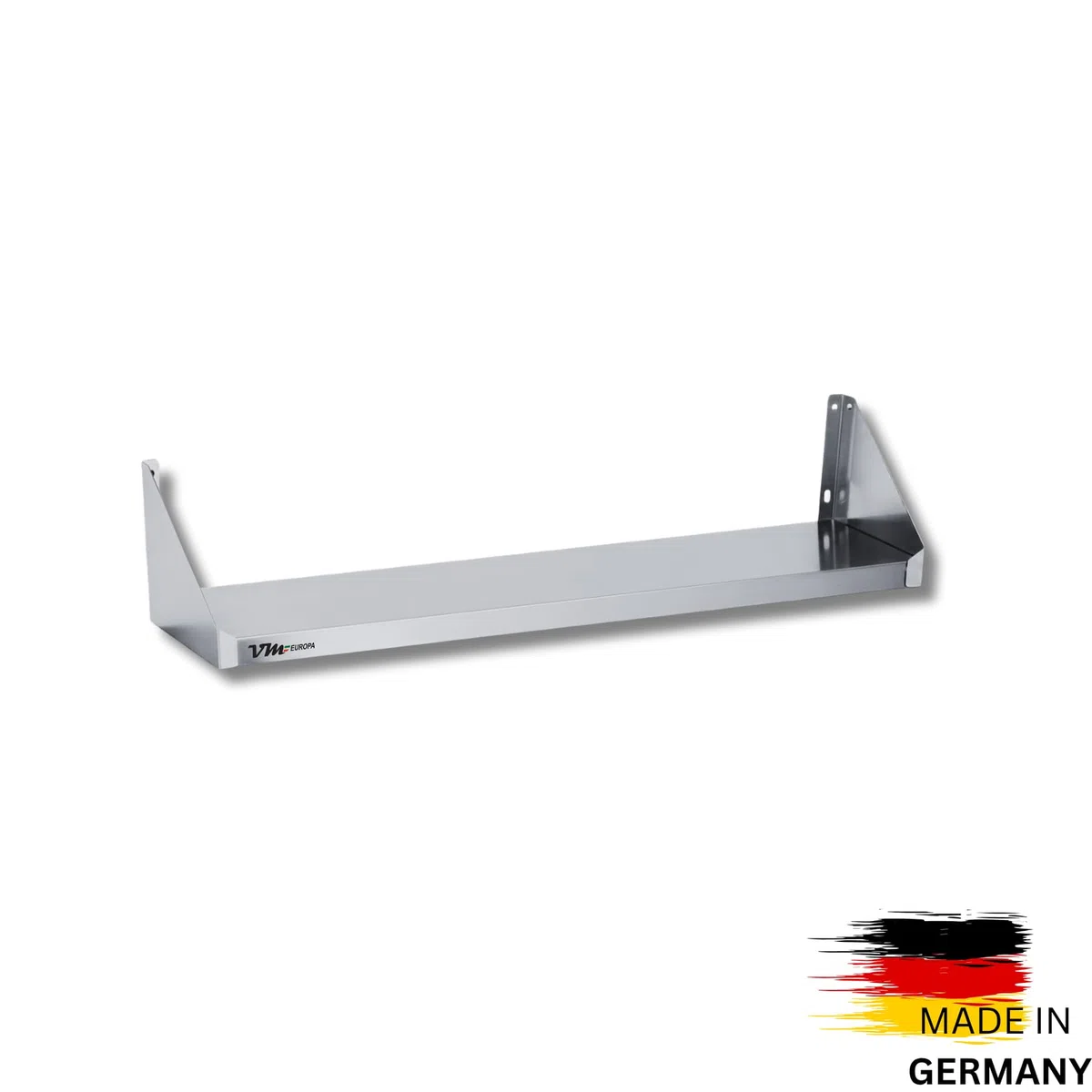 Edelstahl Wandbord - Maße 100 x 20 cm - Einfach Montierbar - AISI 430 Legierung - Wandregal Küchenregal Gastro Edelstahlregal Wandablage Gewürzregal Hängebord Gastronomie