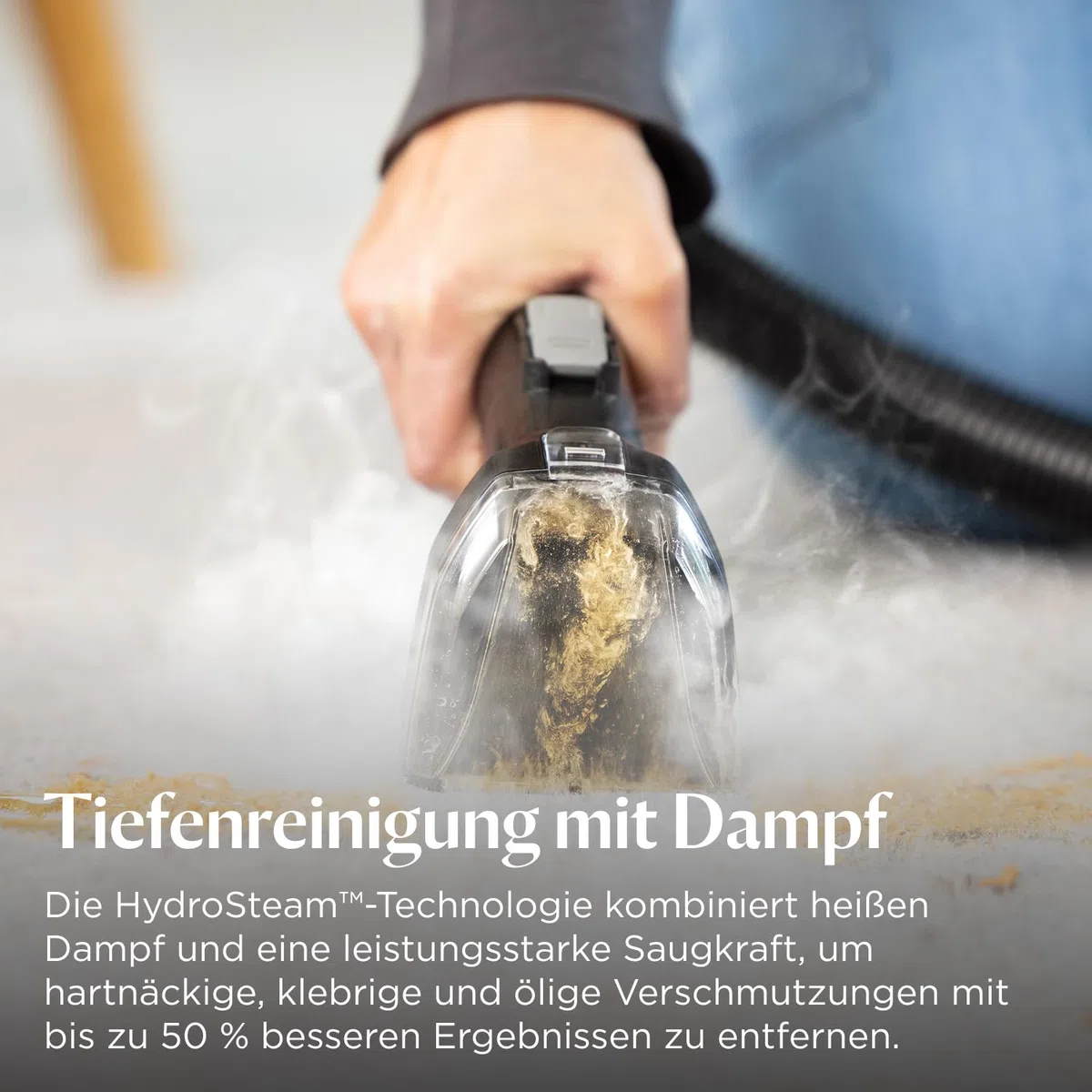 BISSELL SpotClean HydroSteam, Polsterreiniger Gerät, Teppichreiniger mit HydroSteam Technologie, Dampfreiniger, Nasssauger für Teppiche, Polster, Auto & Mehr, Leistungsstarker 1000W Motor, 3689N