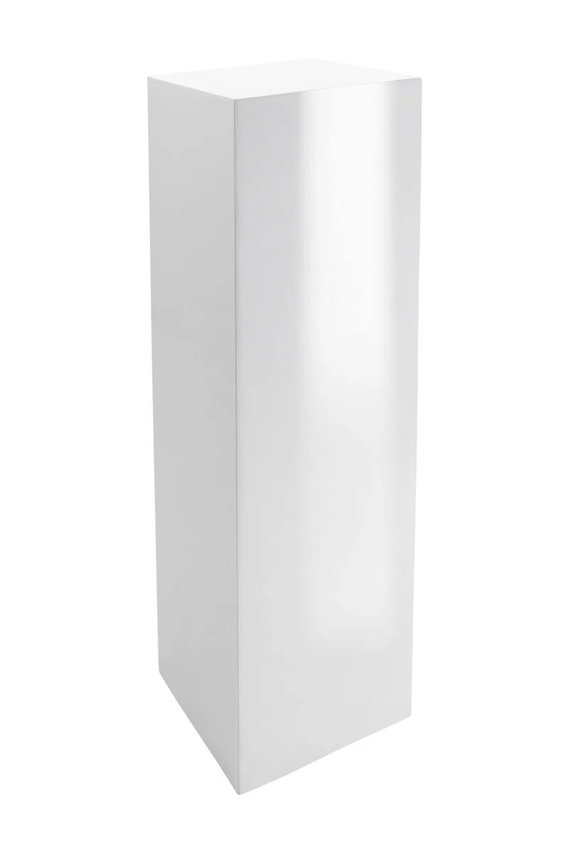 VIVANNO Podest Dekosäule Blumenständer Fiberglas Weiß Hochglanz 30x30x100 cm für Pflanzen und Deko