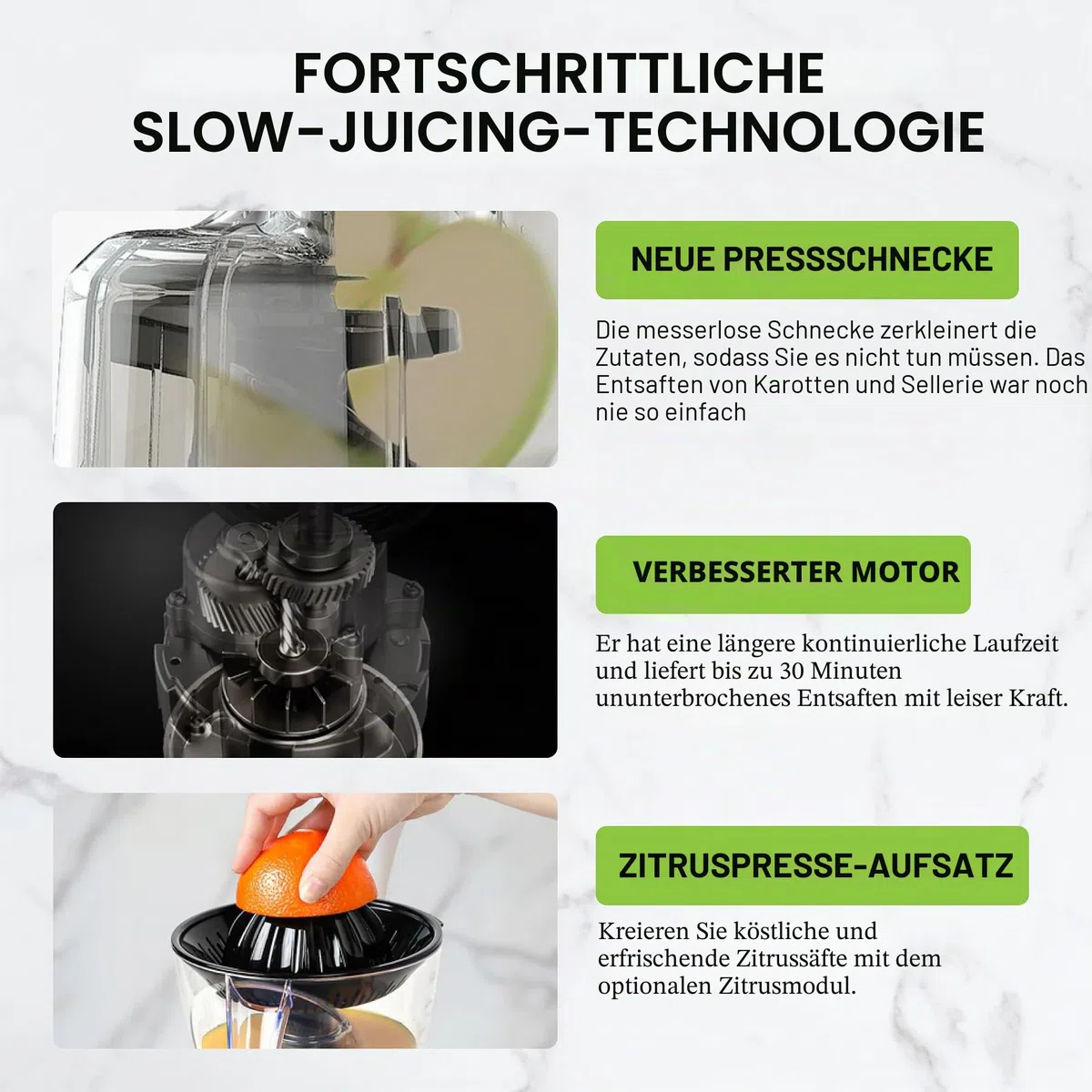 Kuvings - Entsafter REVO830 – Doppelmund, automatisches Schneidesystem – Schwarz