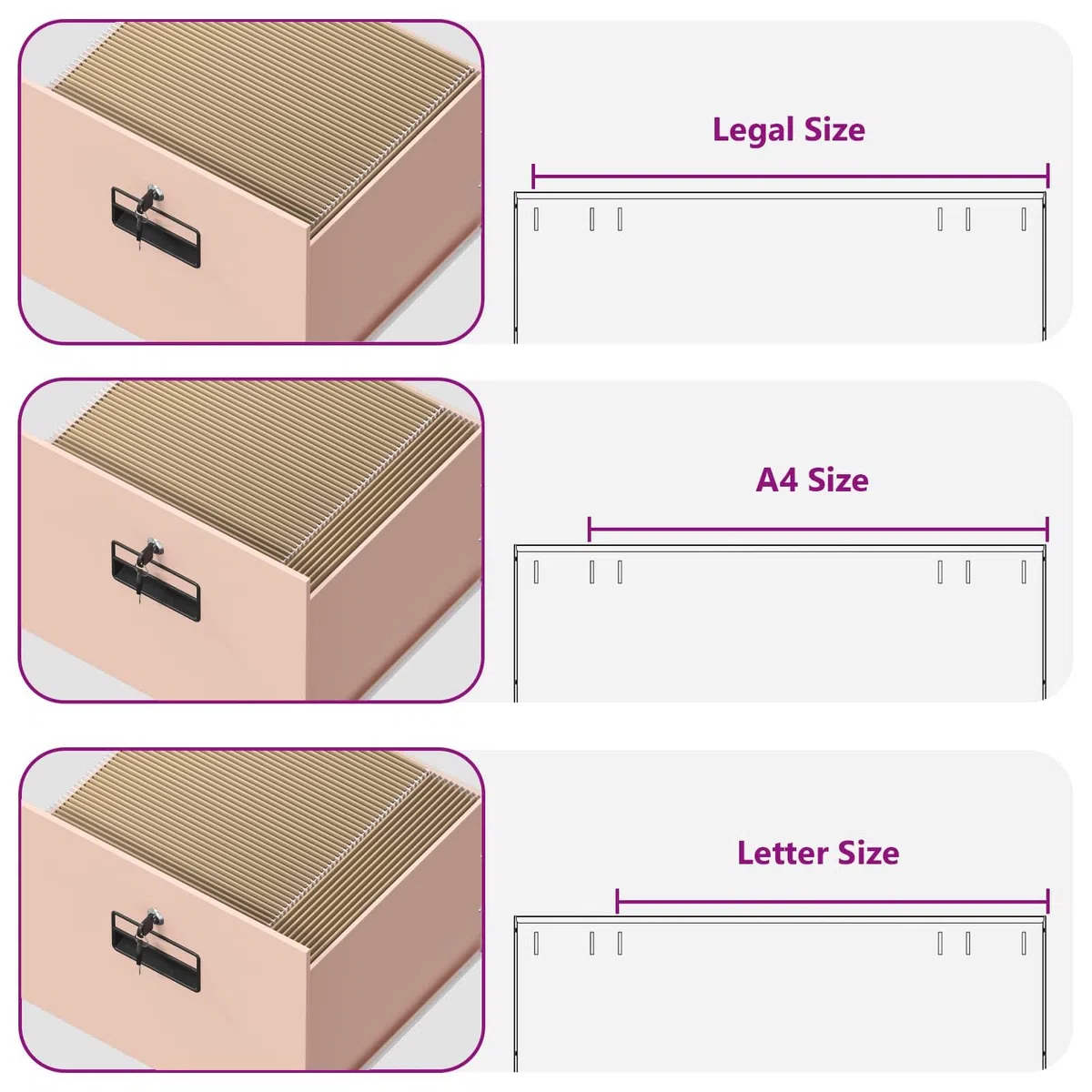 vidaXL Aktenschrank Rosa 45,5 x 42 x 74,5 cm Kaltgewalzter Stahl, Moderner Arbeitsplatz, stylischer Metall-Schrank, geräumige Schubladen für die Organisation und sichere Ablage