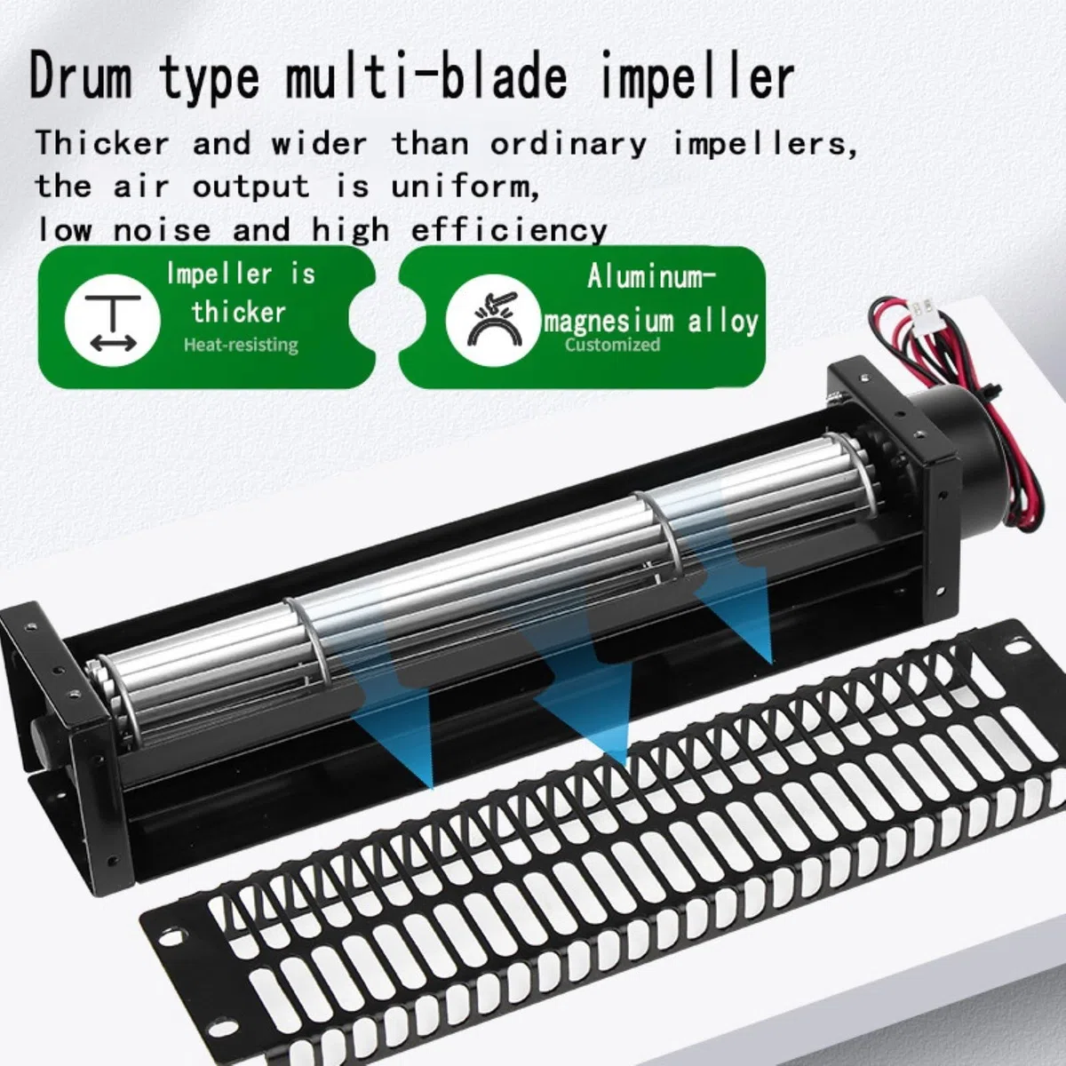 Multifunktionaler Kühllüfter, 12 V/24 V Querstromlüfter - bürstenloser Kupfermotor, breiter, geräuscharmer Luftstrom, zur Gerätekühlung(50420,24V)