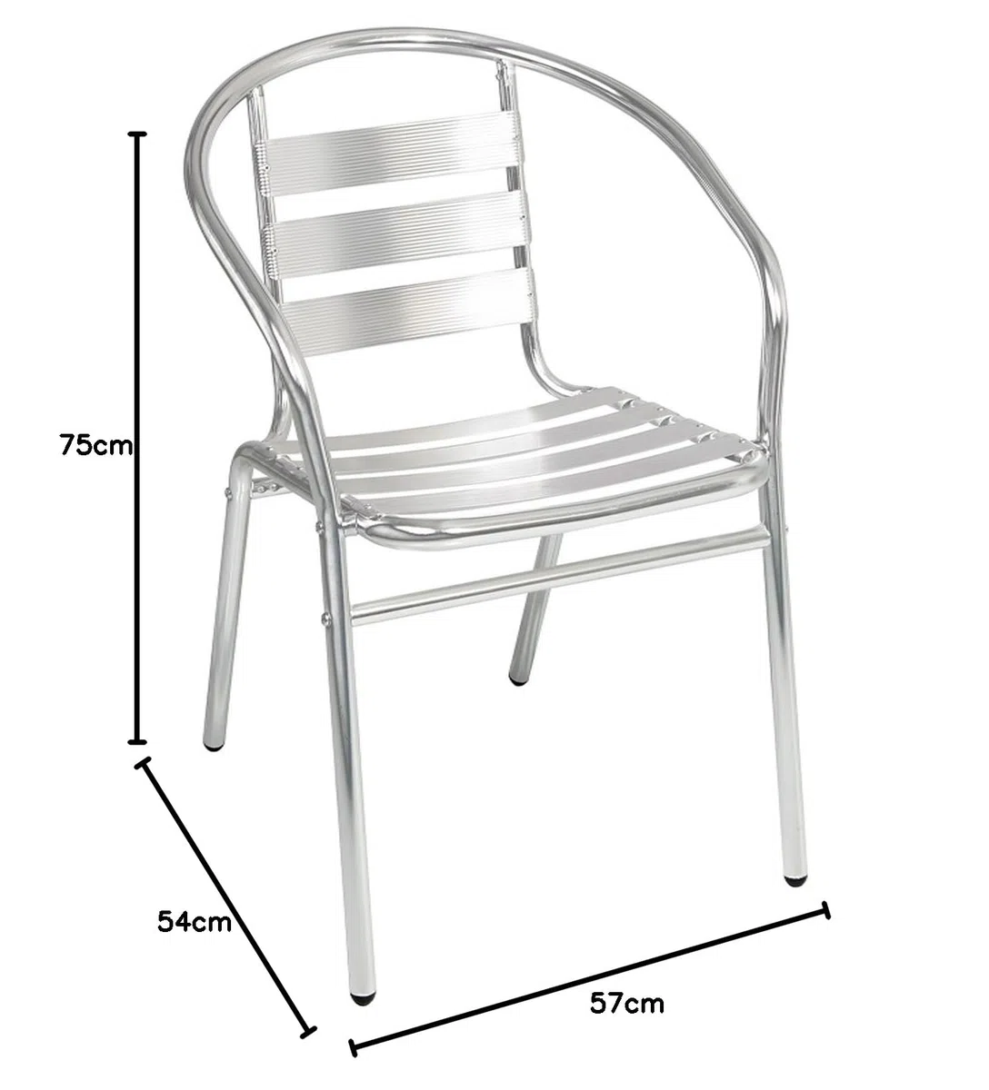 Mojawo 2 Stück Stapelstuhl Campingstuhl Gartenstuhl stabile Aluminium Silber Bistrostühle stapelbar Alustuhl Balkonmöbel Gartensitzmöbel Küchenstuhl