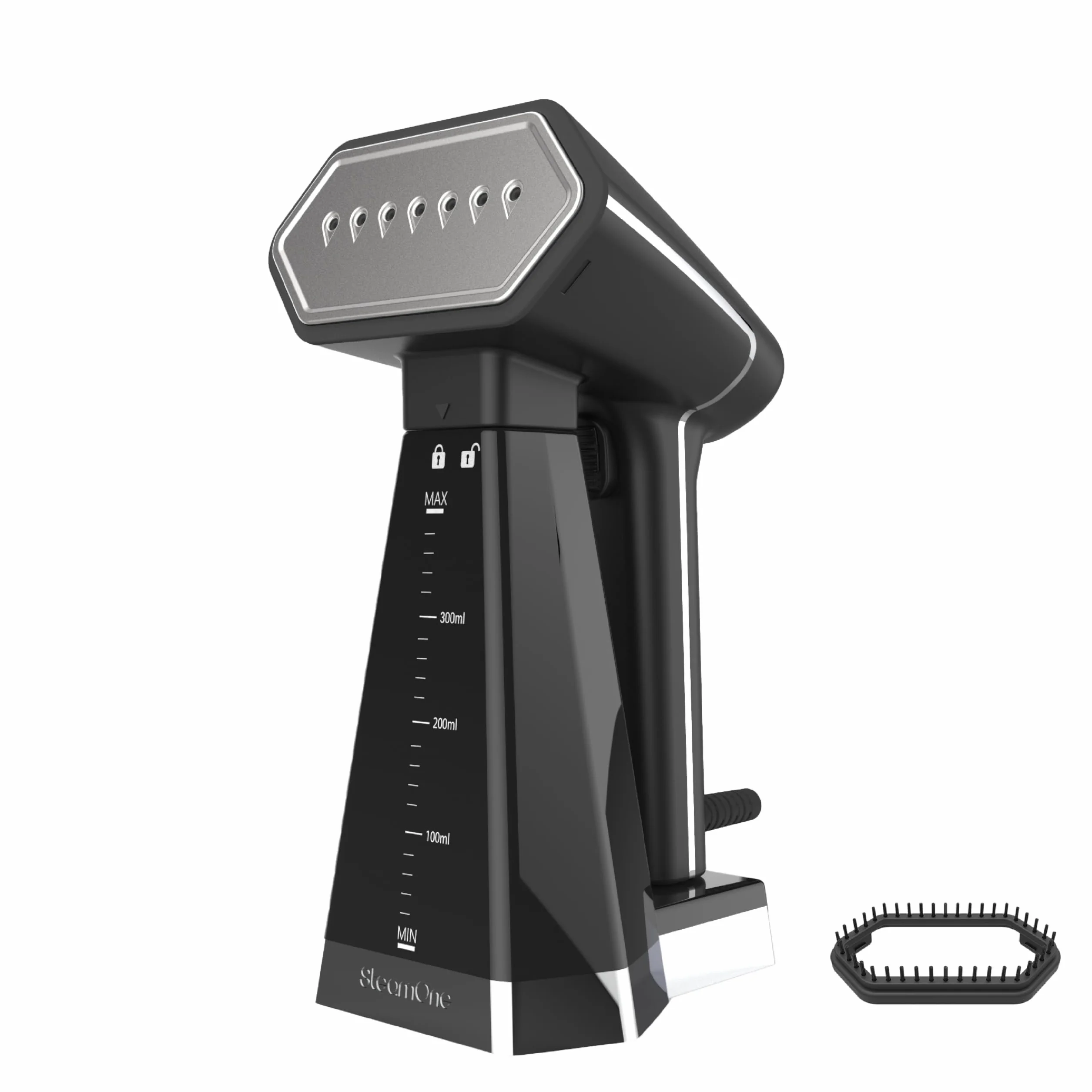 SteamOne Snomad Steamer Dampfglätter Portabel Schwarz 2000W - 400ml | Portabler Steamer Snomad, 2000W, Tank 400ml, 27min Laufzeit, Einsatzbereit in 40s, Bürste Inklusive, EUSN400B