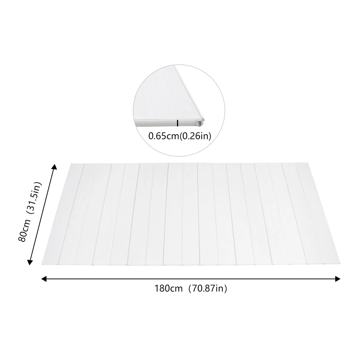 Badewannenabdeckung, 180x80 cm Faltbare Badewanne Brett PVC Badewannen Abdeckung für Hause, Badezimmer, Weiß