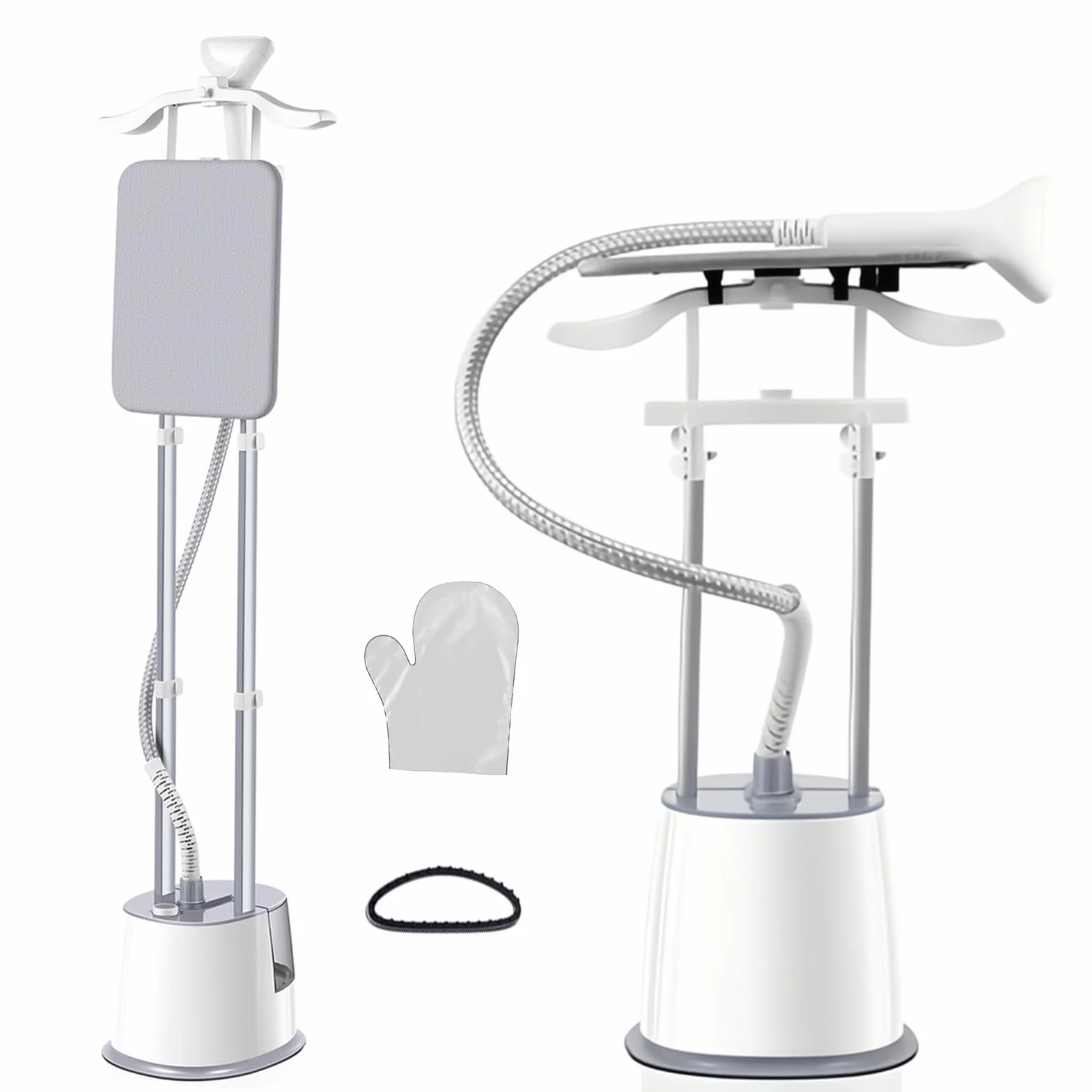 Dampfglätter Vertikaler Steamer, Dampfglätter 2000W mit 45g/min Dampfleistung Professioneller Hemdenbügler mit Höhenverstellung Inklusive Bügelbrett und 2.5L Wassertank für Alle Stoffe
