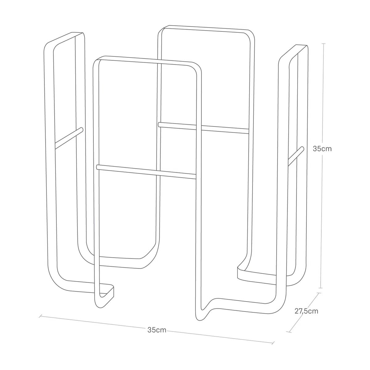 YAMAZAKI 6471 TOWER News Paper Rack, white, Steel, 35 x 28 x 35 cm