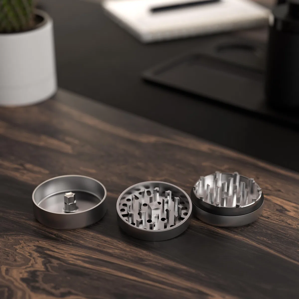 Bloomint Titan Premium Grinder Metall 62 mm, Crusher Korrosionsfrei und langlebig, Metall Grinder 3 teilig, Extra scharf