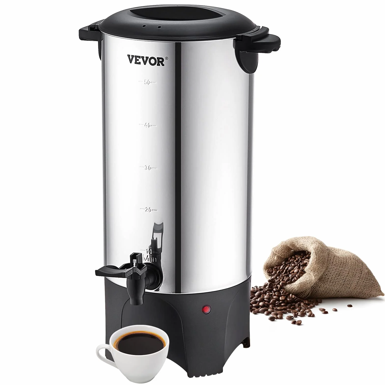 VEVOR Kommerzielle Heißgetränkespender Kaffee Heißwasserspender 50 Tassen, 1000 W Warmhaltebehälter Heißwasserspender 7,4 L Warmhaltebehälter Säfteimer für Büro, Partys, Café, Picknicks usw.