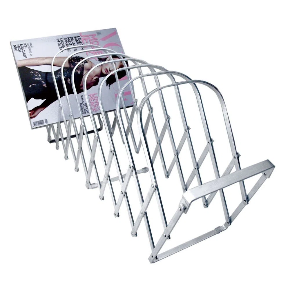 Radius Collator 10 Fächer Zeitungshalter – Moderner Zeitschriftenhalter aus Aluminium, variabler Zeitungsständer mit 10, 12 oder 18 Fächern, Wandhalterung oder Standmodell für Bad, Küche & Büro
