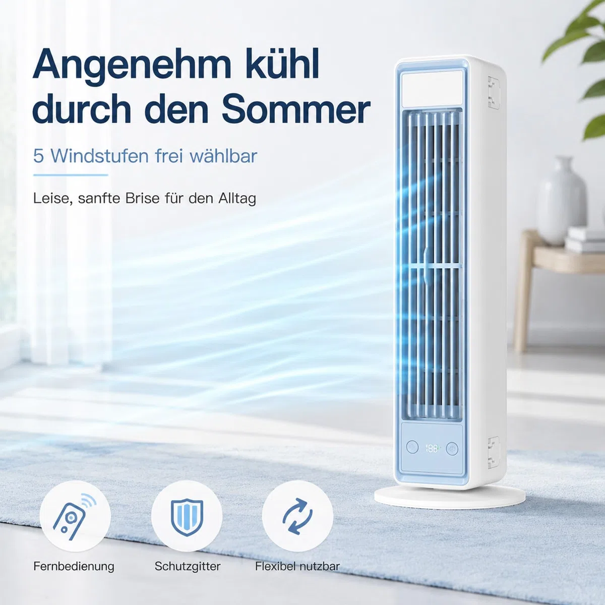 BreezaMax Air Kühlkönig, Airzuma Portable, Polar Breeze–BreezaMax Mini Cooling Ace, Leise & Energieeffizient, 3 Geschwindigkeiten, Bladeless Design, Perfekt für Büro, Schlafzimmer & Zuhause (Schwarz)