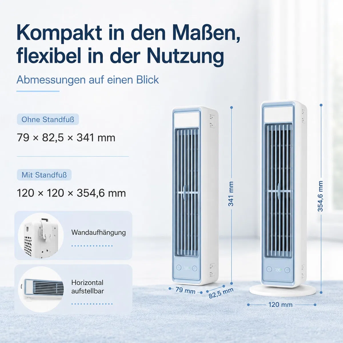 BreezaMax Air Kühlkönig, Airzuma Portable, Polar Breeze–BreezaMax Mini Cooling Ace, Leise & Energieeffizient, 3 Geschwindigkeiten, Bladeless Design, Perfekt für Büro, Schlafzimmer & Zuhause (Schwarz)