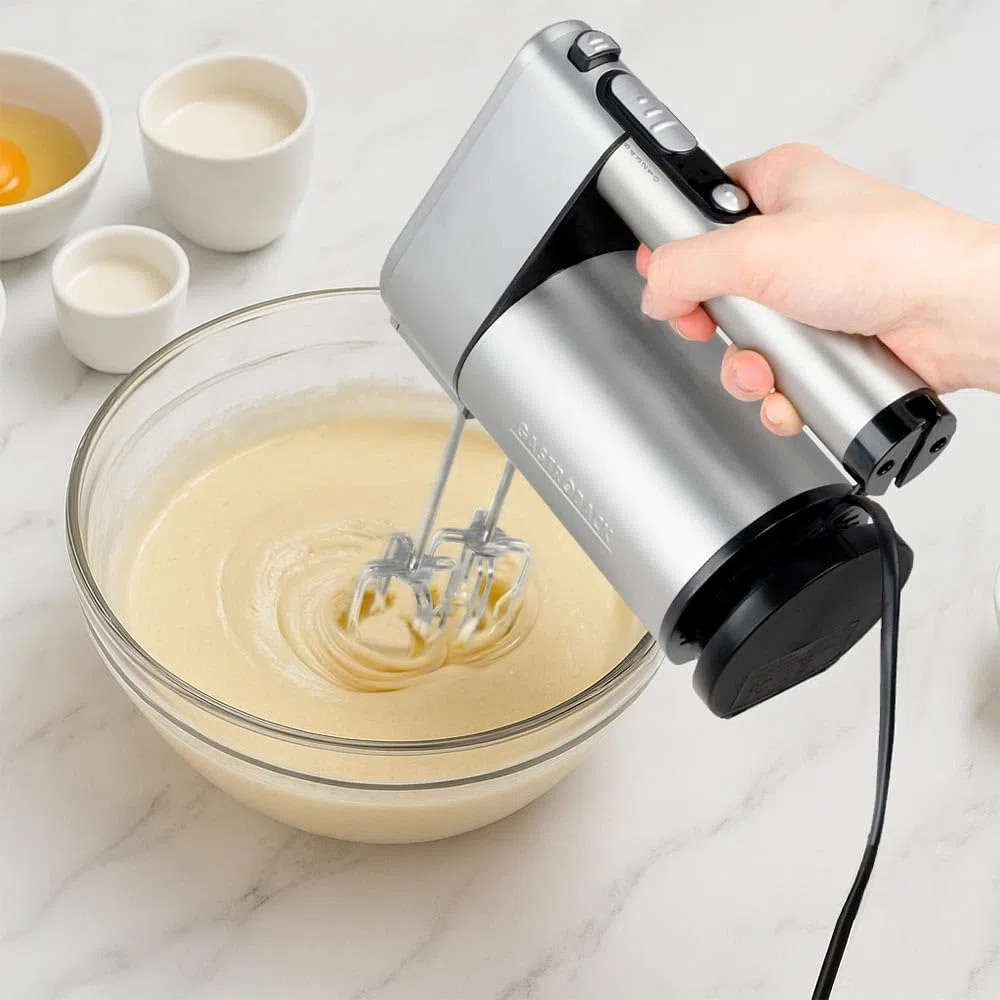 GASTROBACK Profi Handmixer 1000 Watt Handrührgerät mit Knethaken - Elektrischer Rührgerät für Küche - Leise Mixer für Teig Backen - 5 Geschwindigkeiten - Rührgerät Handmixer - Küchenmixer