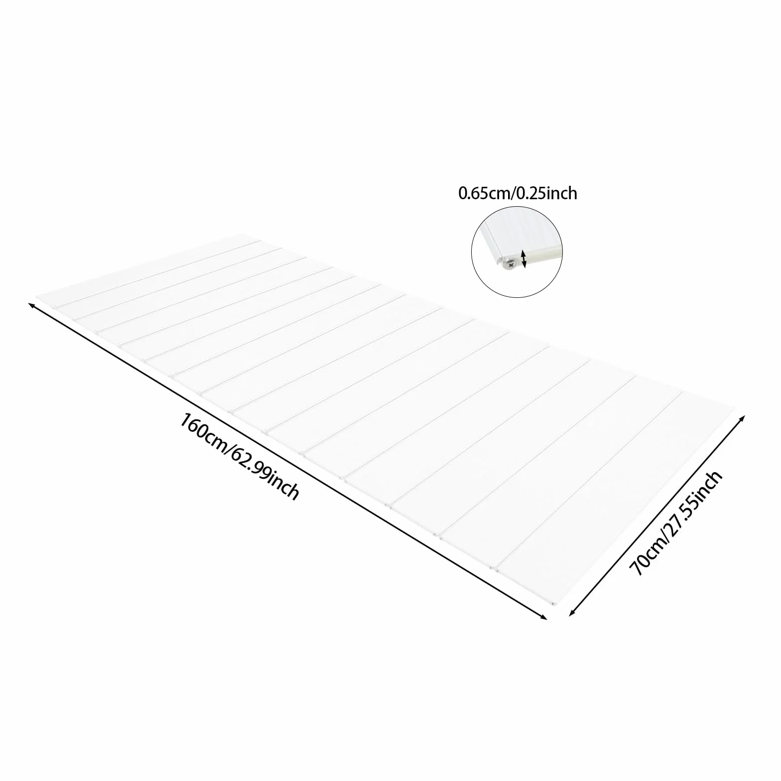 MINRS Badewannenabdeckung Faltbare Badewanne Brett Wasserdicht Staubdicht 160 x 70 x 0,65cm Isolierung PVC Badewannen Maximale Tragfähigkeit 5kg für Hause, Badezimmer, Spa, Weiß
