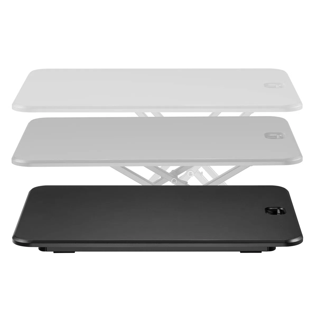 WilTec Toboli Schreibtischaufsatz 67x47cm höhenverstellbarer Steh-Sitz Schreibtisch für Laptop und Monitor