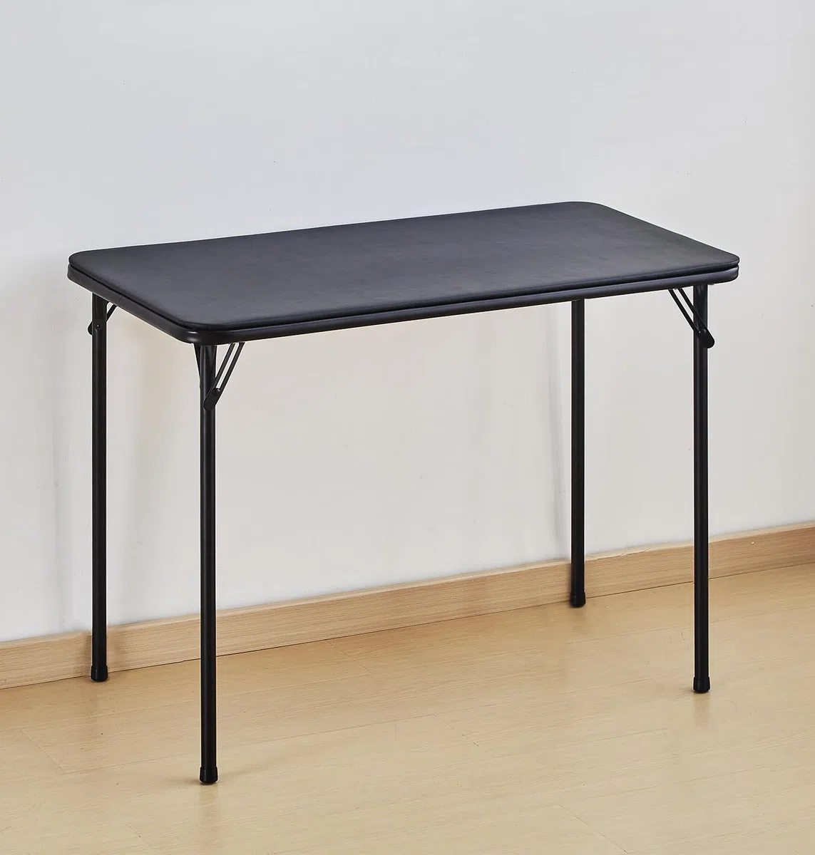KAIHAOWIN Klapptisch 47 x 97 x 70 cm, Campingtisch Klappbar mit Pulverbeschichtete Stahlbeine, Schreibtisch Schwarz, Esstisch ohne Montage für Küche, Wohnzimmer und Garten