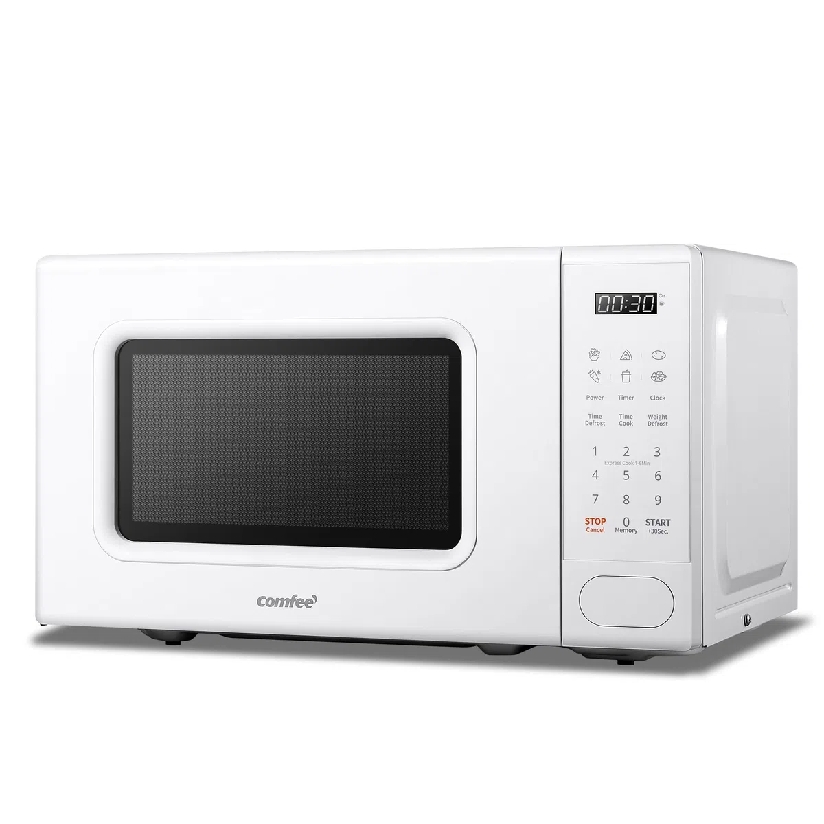 COMFEE' Digitale Mikrowelle, 700 W, 20 l, 6 voreingestellte Menüs, Express Cook, 11 Leistungsstufen, Auftauen, Speicherfunktion - Weiß - CM-E202CC(WH)