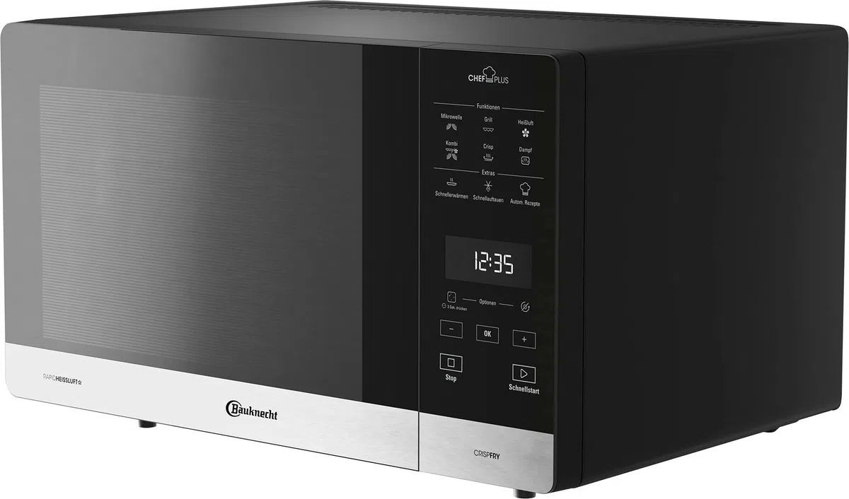 Bauknecht MW 59 MB Mikowellen- Backofen / freistehend / 25 l Garraum / 3D-System/ Automatikprogramme / Mikrowelle 800 Watt / Quarz - Grill 900 Watt / Schnellstart-Funktion,Schwarz