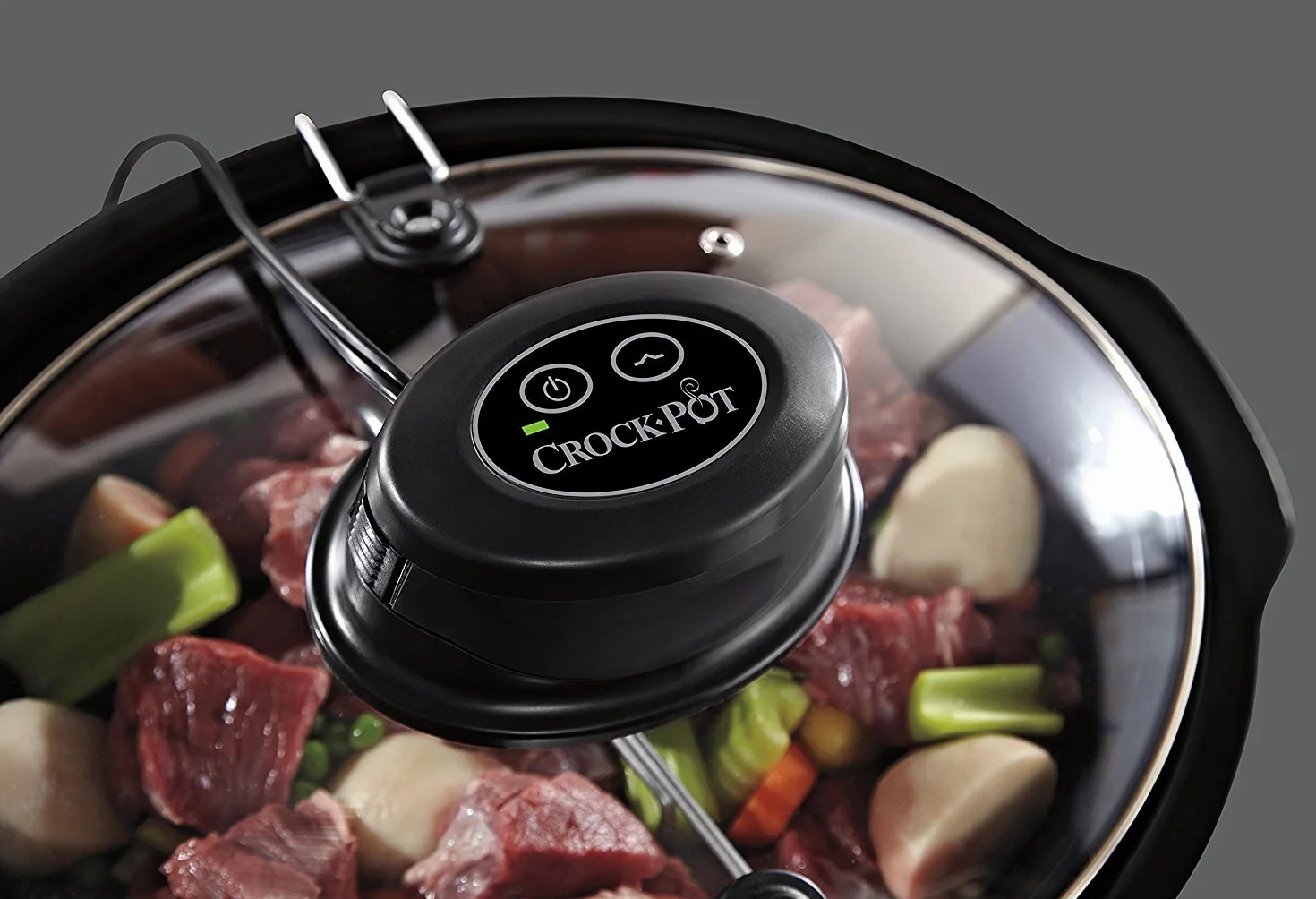 Crockpot Schongarer mit automatischer Rührfunktion | mit programmierbaren Bedienelementen | 5,7 l (für 5–6 Personen) | mit automatischem Mixer | Edelstahl [CSC012X]