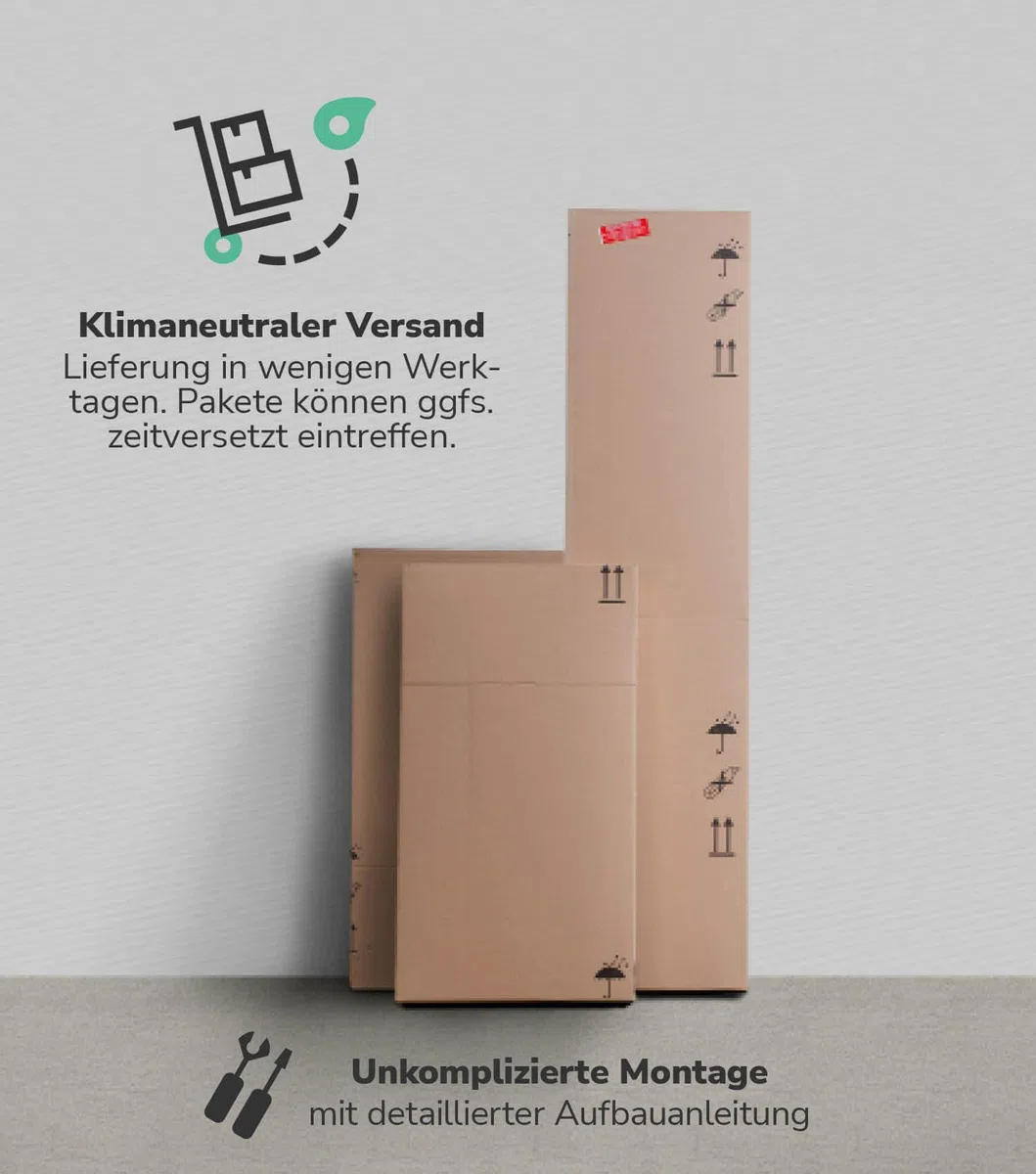 mokebo Badmöbel Set 'Der Steuermann' (2-teilig) Made in Germany, Badezimmer Set aus Holz in Anthrazit-Schwarz, Komplettset mit Waschbeckenunterschrank & Hochschrank, Badmöbel Garnitur