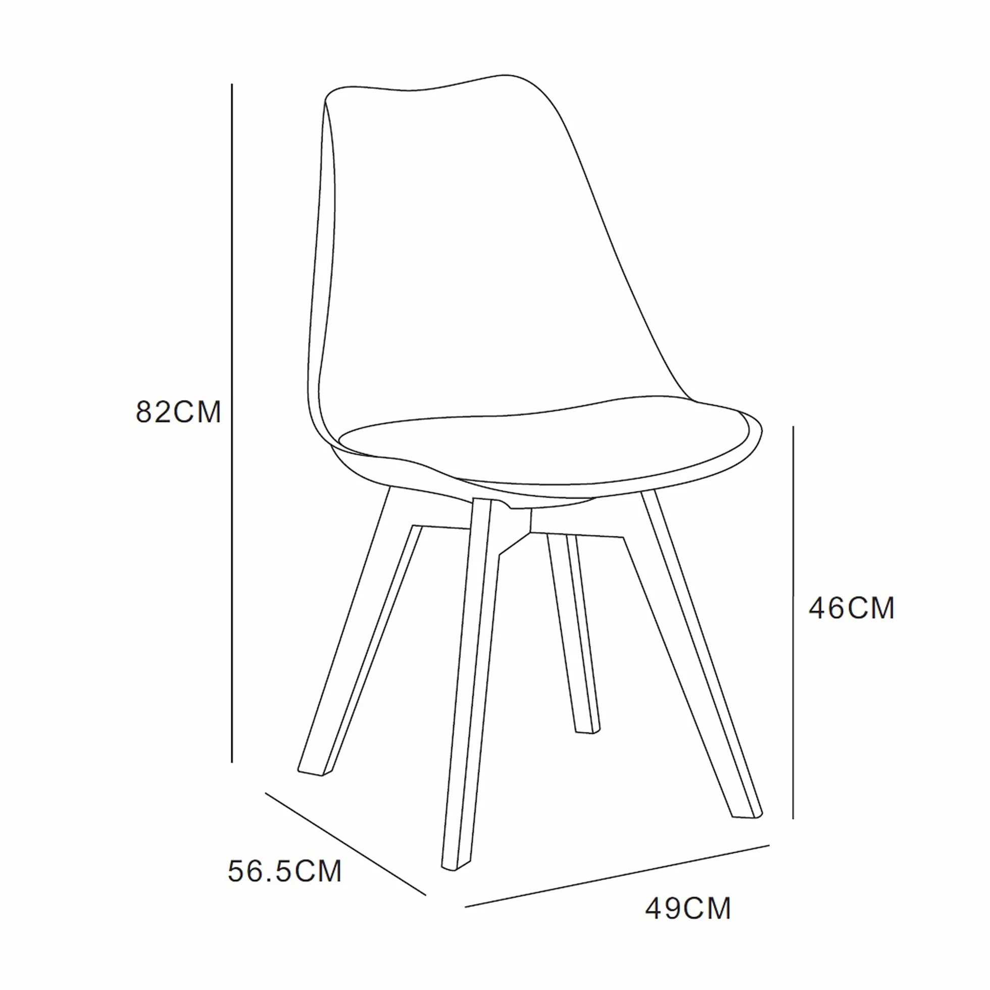 mcc direct Esszimmerstühle im 4er Set Küchenstuhl Bürostuhl Lounge Stuhl Designer Schalenstuhl Eva (Braun)