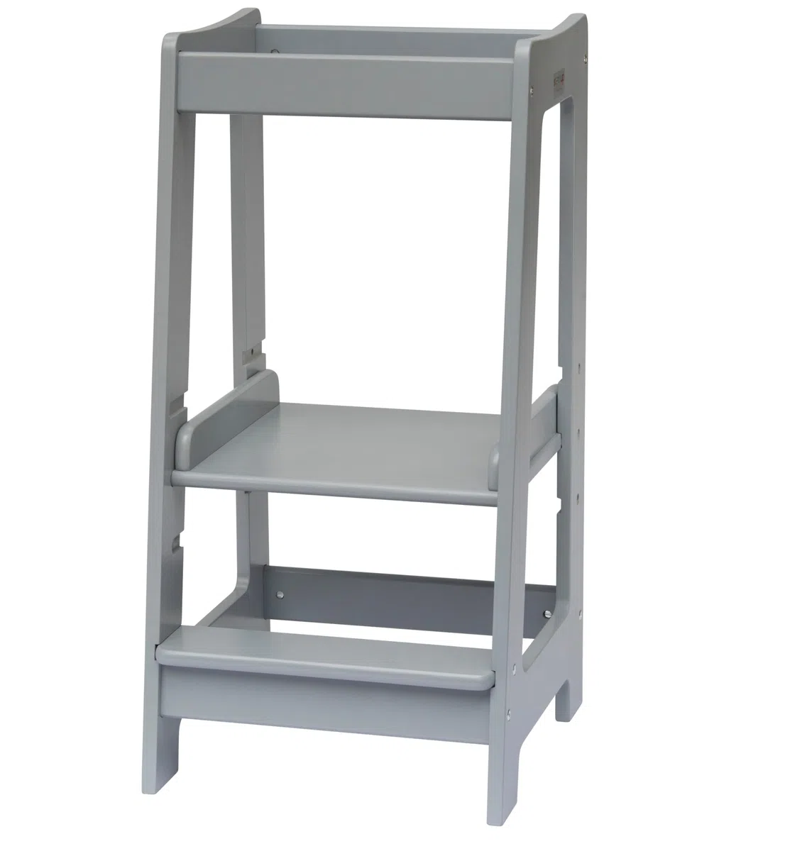 Stepup Baby Montessori Lernturm Tritthocker | Hochstuhl | Höhenverstellbar | Küchenhelfer | Sicherheitsgeländer | Für Kinder von 18 Monaten bis 5 Jahren - Grau