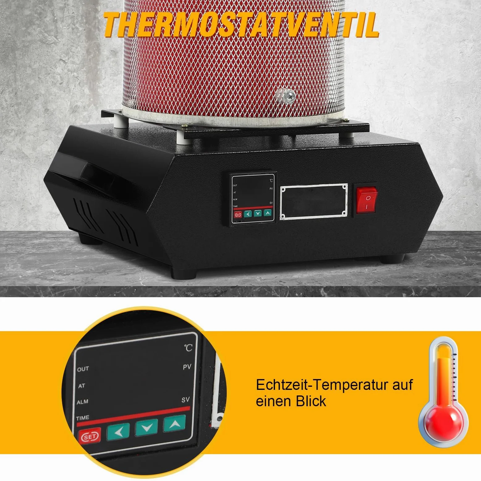 3KG Gold Schmelzofen, Digitaler Elektrischer Schmelzofen Automatischer Schmelzofen mit Graphit Tiegel für Edelmetalle Gold Silber Schmuck 1500-2000W (EU-Stecker 220 V)