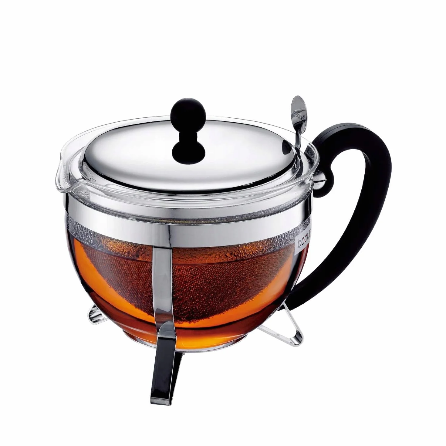 Bodum CHAMBORD: Teebereiter mit Edelstahlfilter und Edelstahldeckel, 1.3 l, 1921-16-6, Shiny