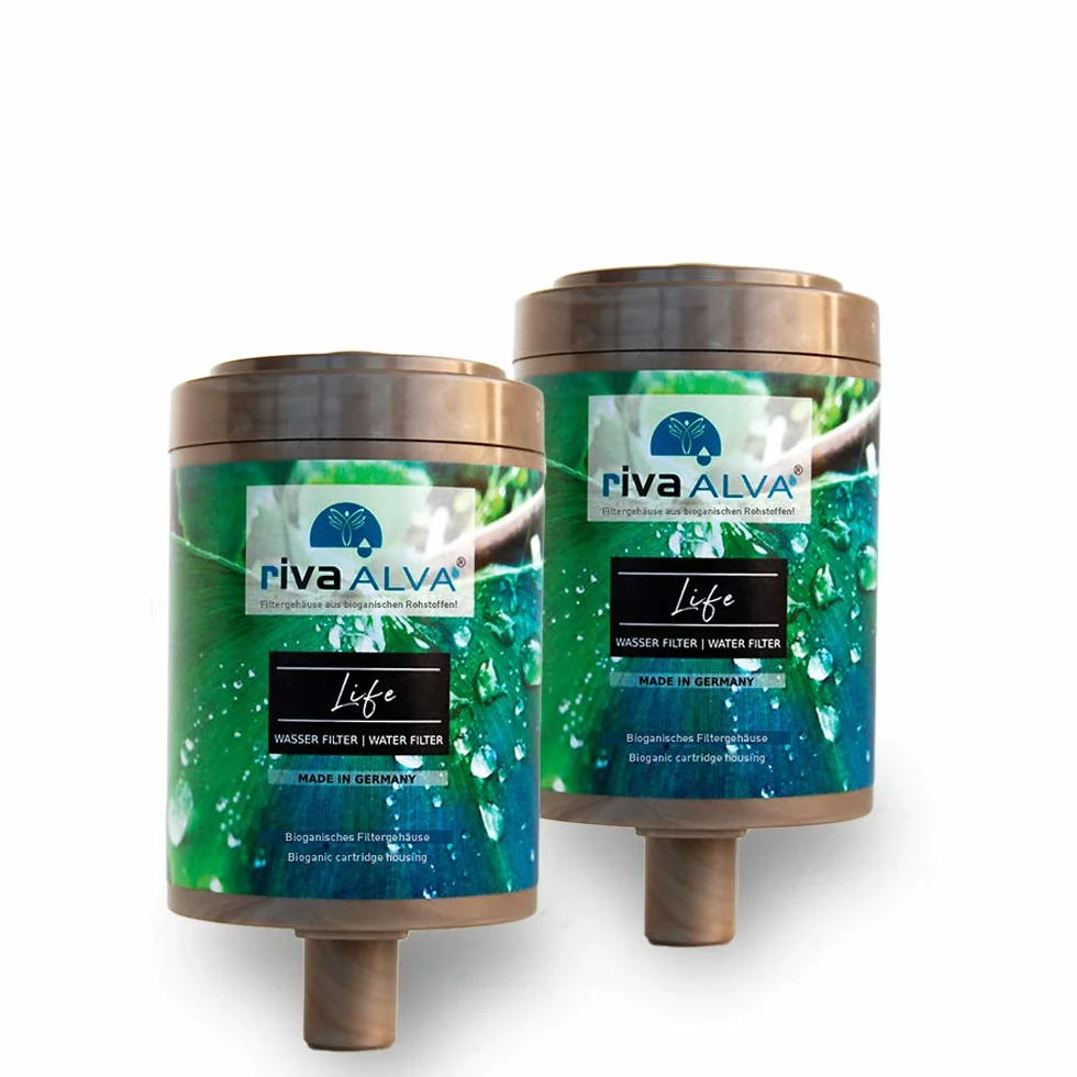 rivaALVA Life Trinkwasserfilter 2er Set Ersatzkartusche, Wasserfilter Kartusche für Küche, filtert Hormone, Medikamente, Blei, Kupfer und Bakterien