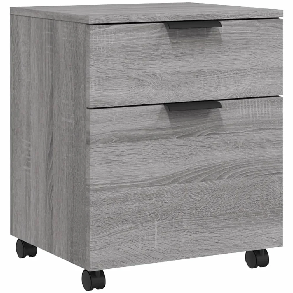 Aktenschrank mit Rollen, Rollcontainer, Mobiler Büroschrank, Büromöbel, Aufbewahrungsschrank für Home Office, 45 x 38 x 54 cm, Holzwerkstoff