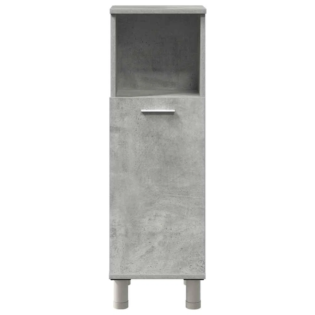 4-TLG. Badmöbel-Set Betongrau Holzwerkstoff Betongrau, Badezimmerschrank, Unterschrank Bad, Unterschrank
