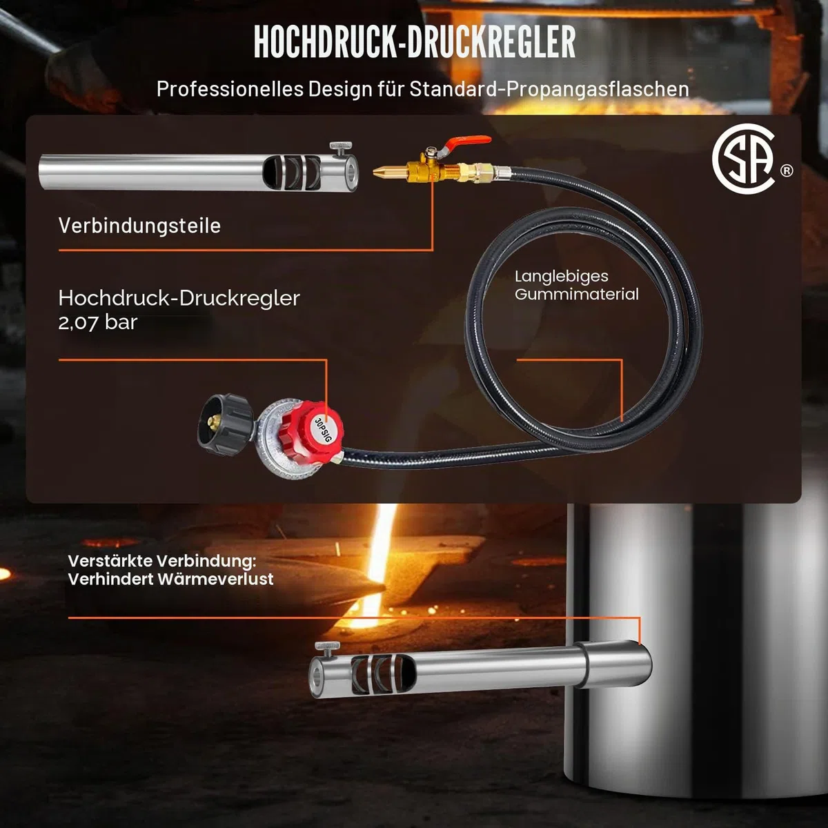 VEVOR Metallschmelzofen, 6 kg große Kapazität, Gießerei-Heimöfen, Schmiede mit Tiegel und Zange, Edelstahlschmelze, für Metallschrott, Gold, Kupfer, Silberguss