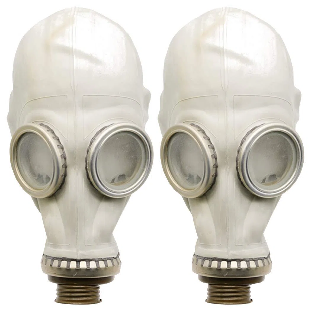 Gasmaske JF-1 (GP5) Set (2 Pack) - Sowjetische Militär Gasmaske Replica Sammlerstück Set W/Maske - authentischer Look & Verschiedene Größen (Medium, Grau)